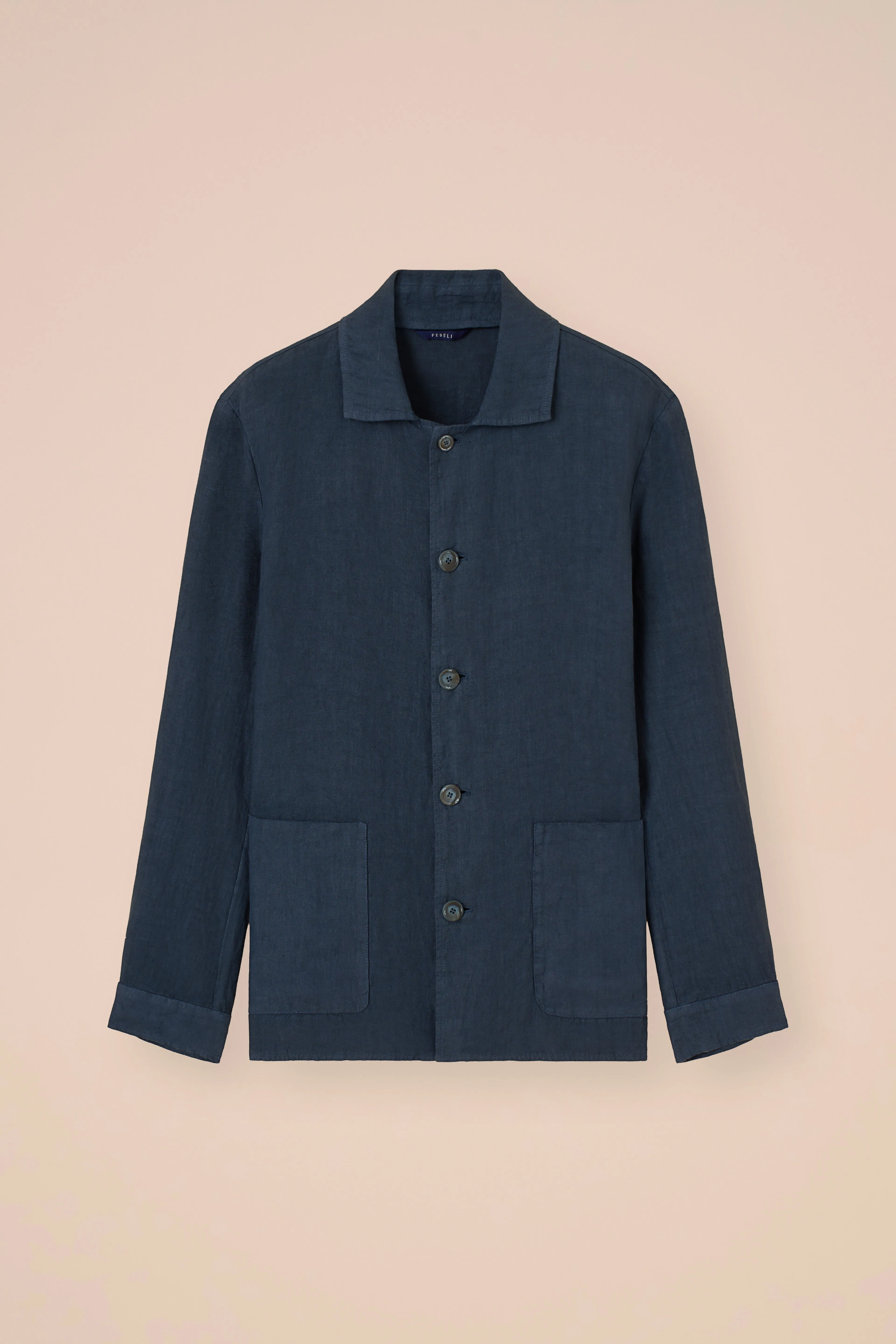 Oxford Linen Shirt Jacket sold by Fedeli product image thumbnail 5