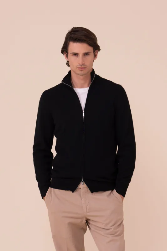 Favonio Cashmere Full-zip Sweater in iconic colors made by Fedeli