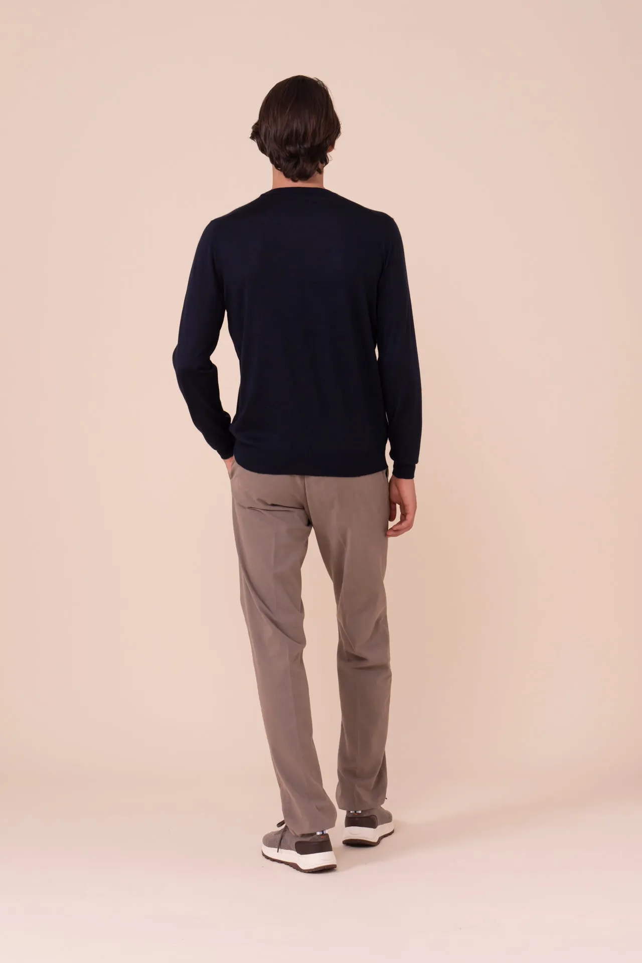 Argentina Cashmere Silk Crewneck in iconic colors sold by Fedeli product image thumbnail 3