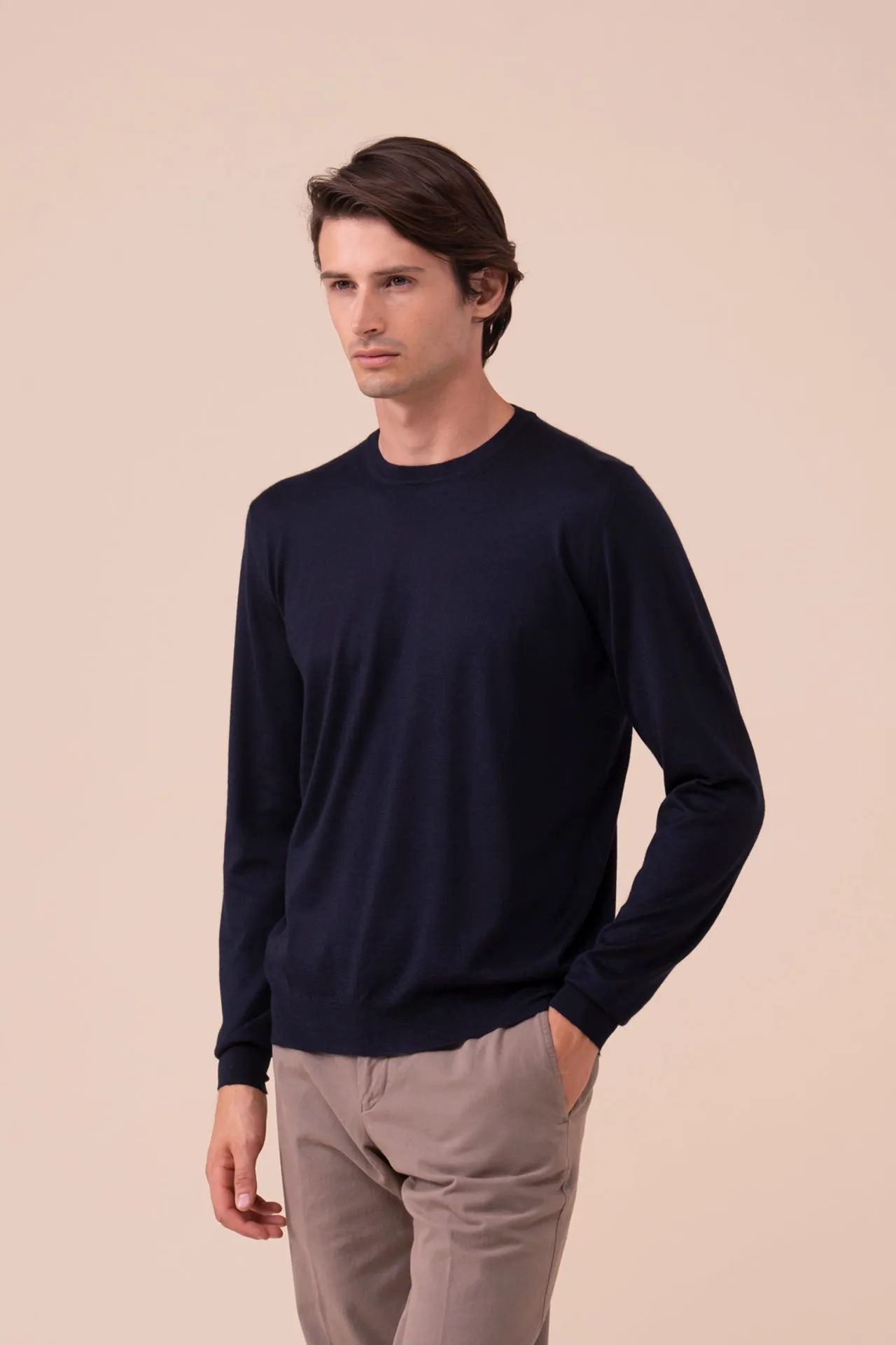 Argentina Cashmere Silk Crewneck in iconic colors sold by Fedeli