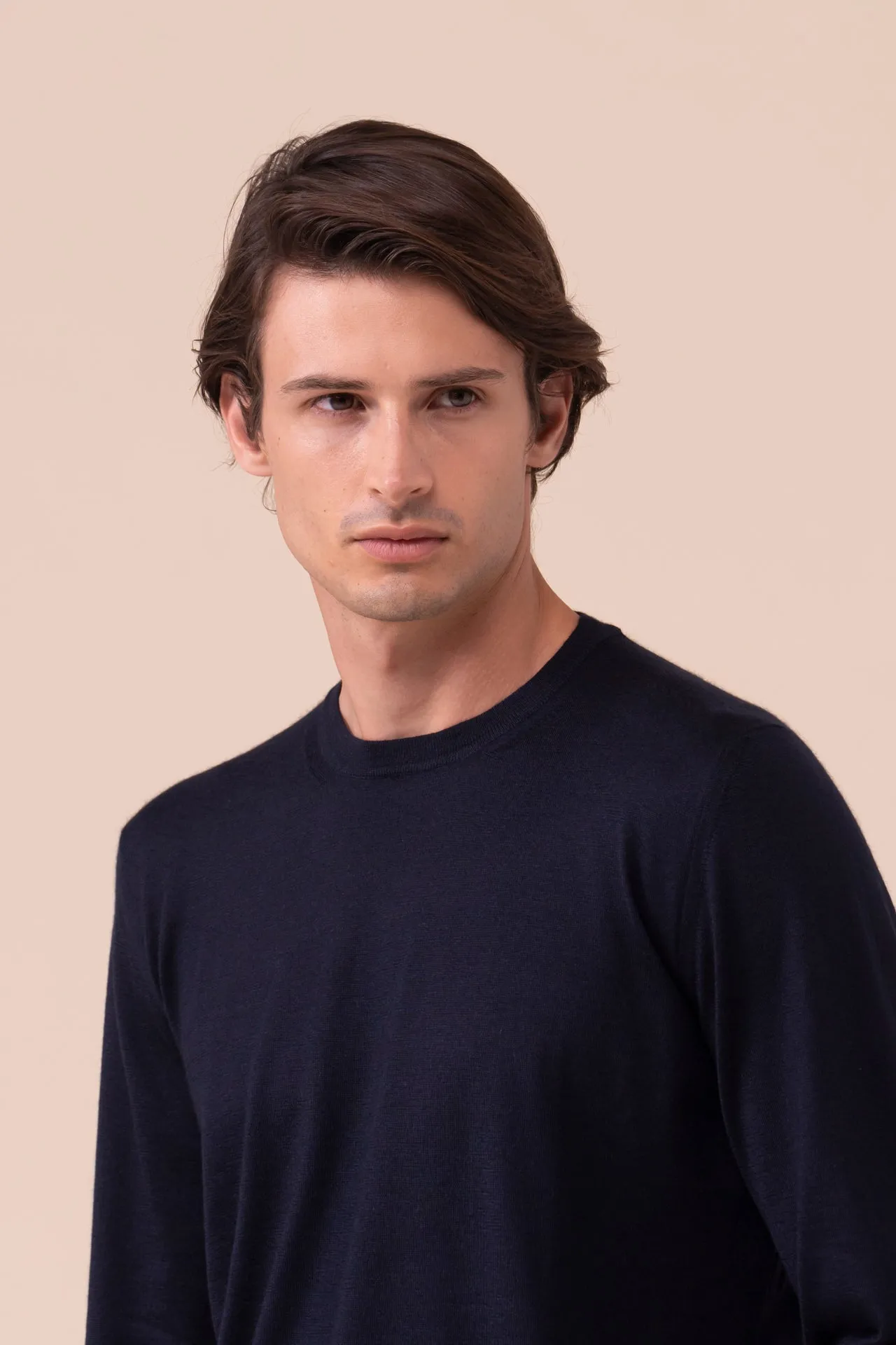 Argentina Cashmere Silk Crewneck in iconic colors sold by Fedeli product image thumbnail 4