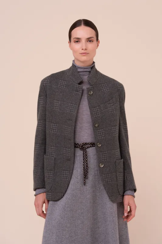D-Damon Cashmere Flanel Jacquard Blazer made by Fedeli