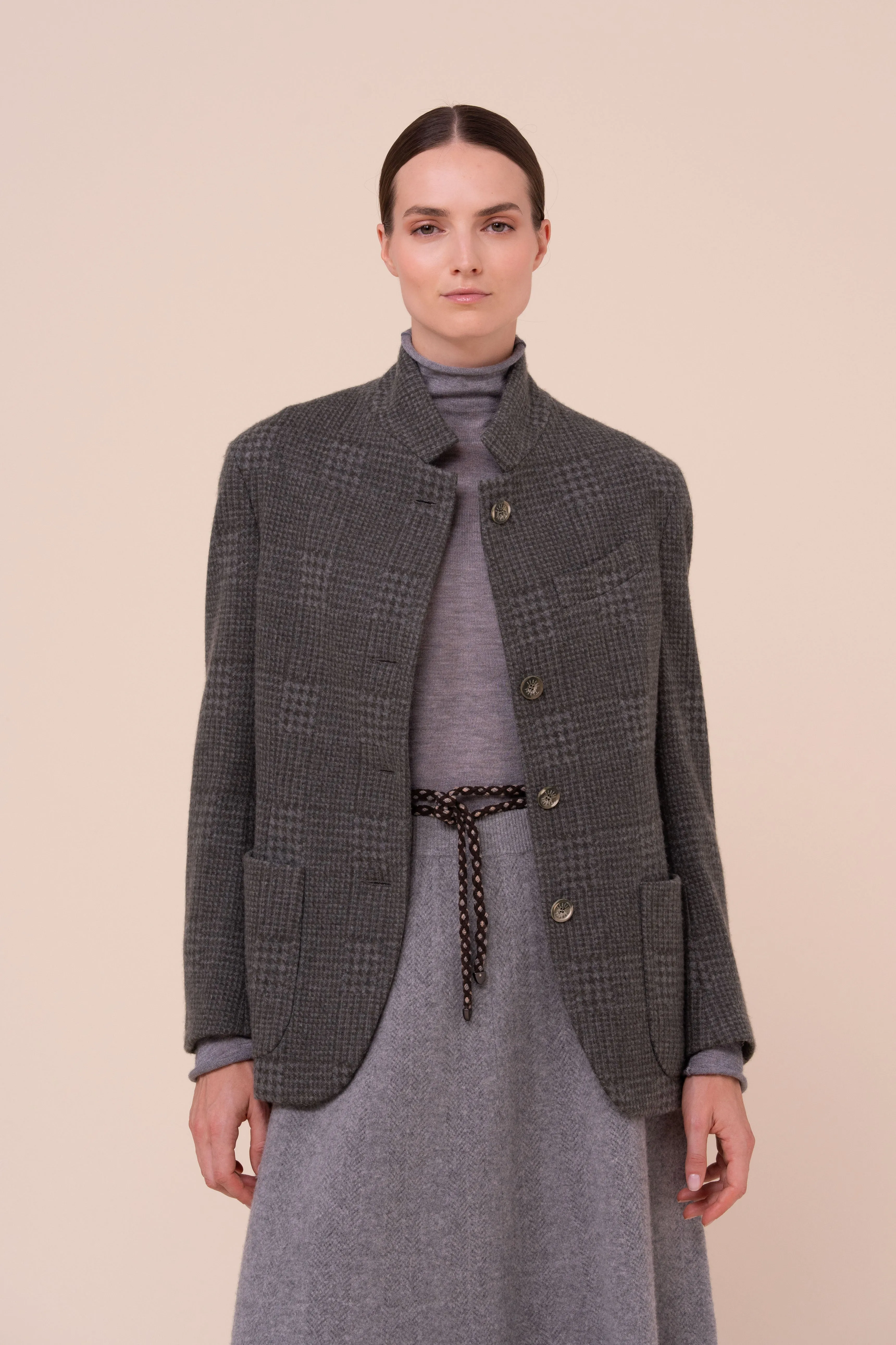 D-Damon Cashmere Flanel Jacquard Blazer sold by Fedeli