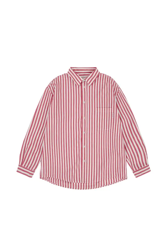 Melange Stripe Shirt (Red) made by Kappy