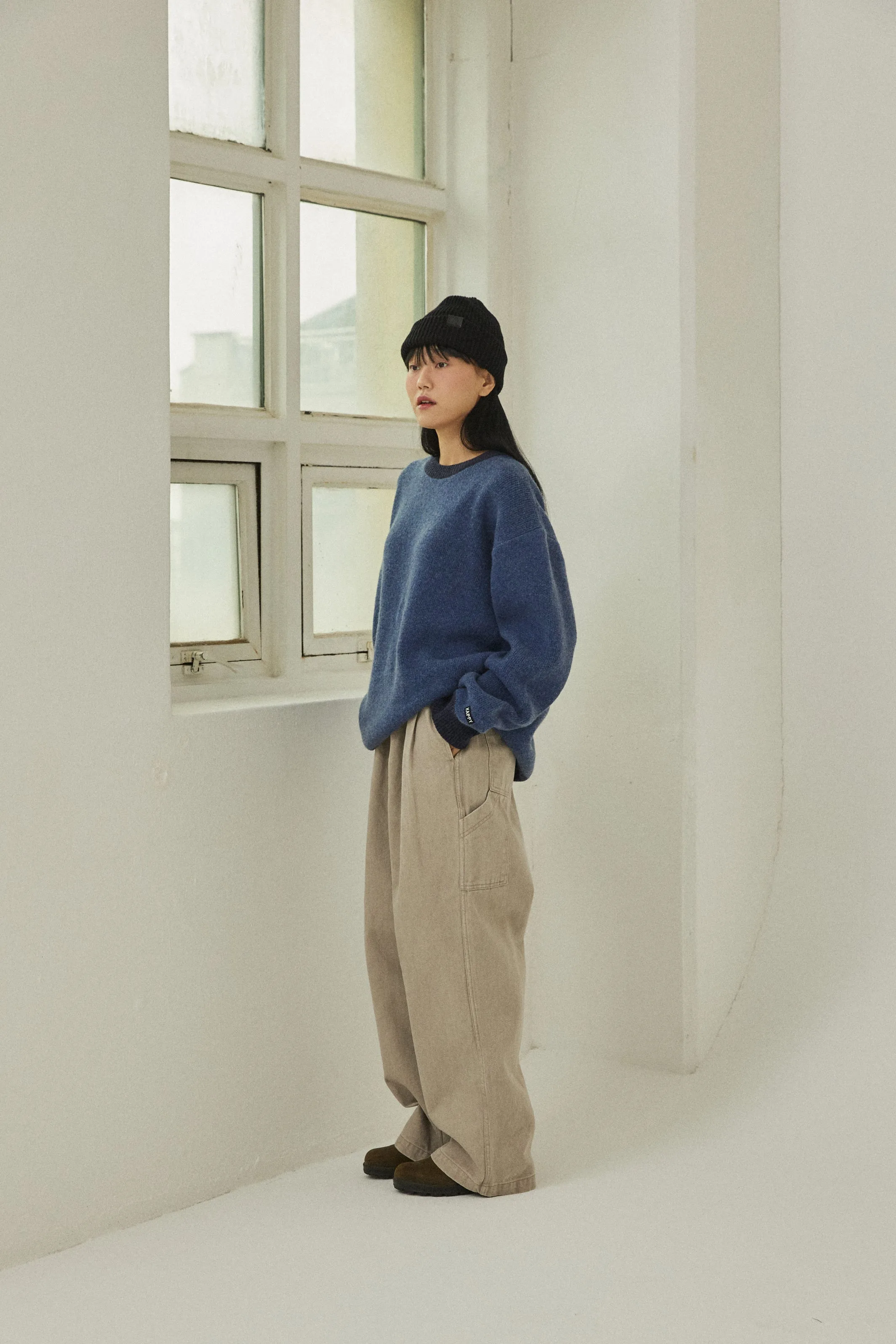 Two Tuck Wide Kation Pants (Light Beige) sold by Kappy product image thumbnail 4