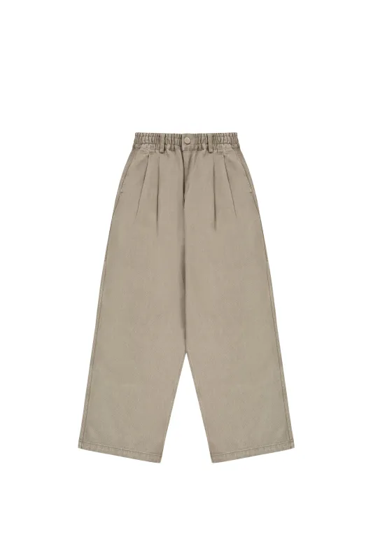 Two Tuck Wide Kation Pants (Light Beige) made by Kappy