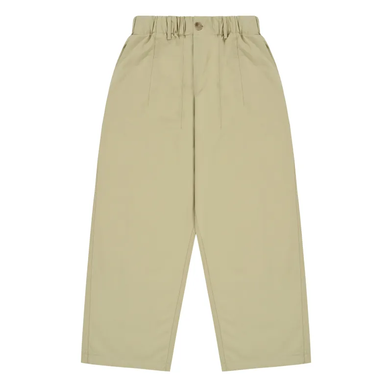 Pintuck Wide Chino Pants (Beige) made by Kappy