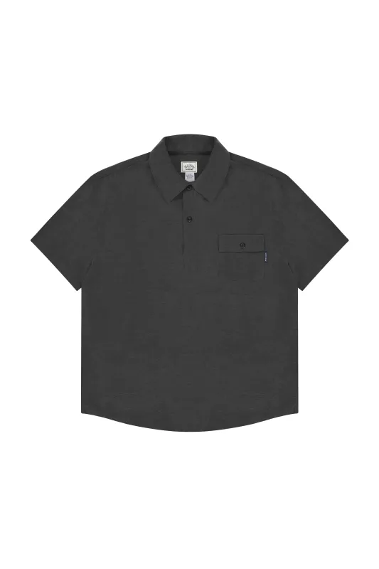 Pigment Henley Neck Half Shirt (Charcoal) made by Kappy