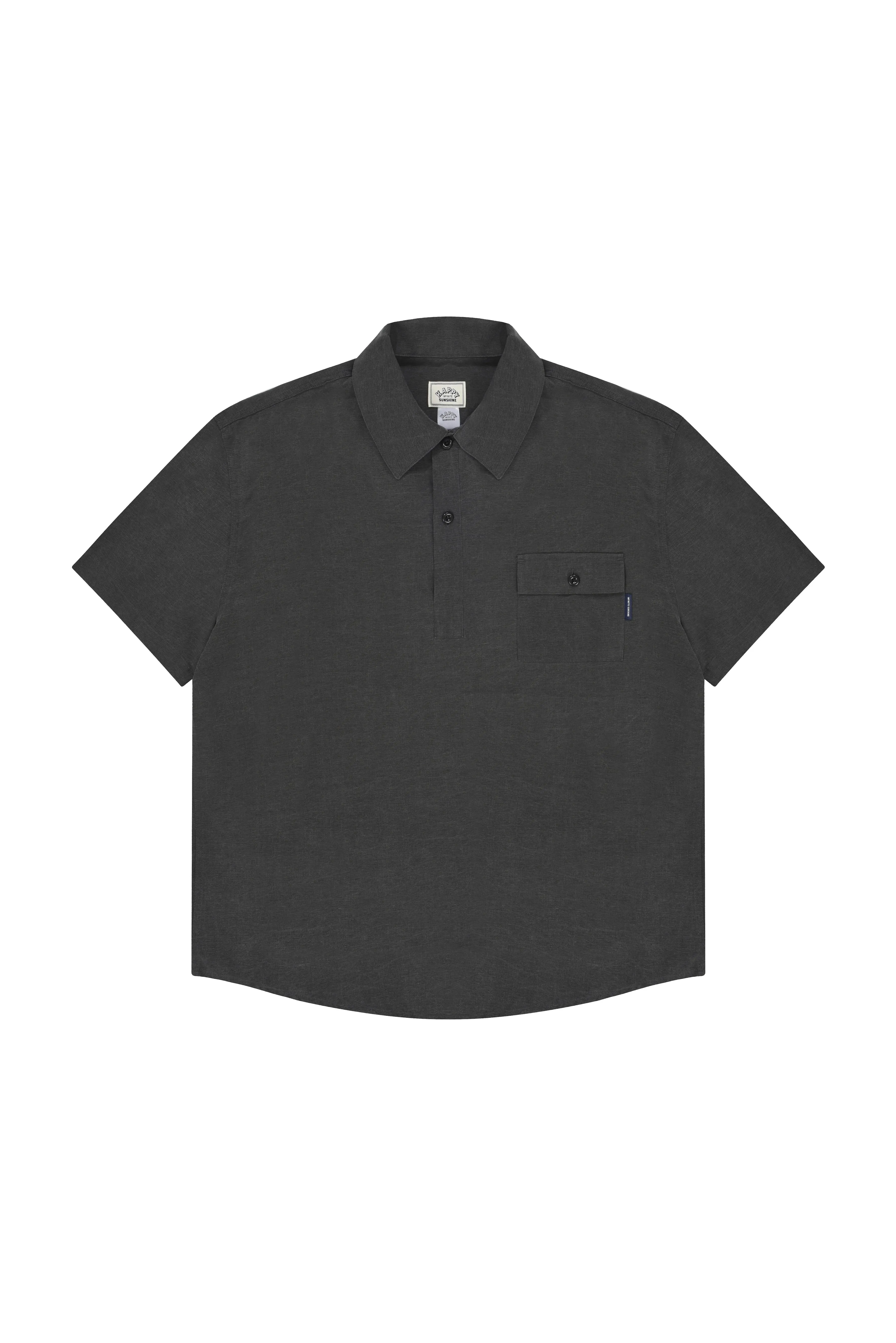 Pigment Henley Neck Half Shirt (Charcoal) sold by Kappy