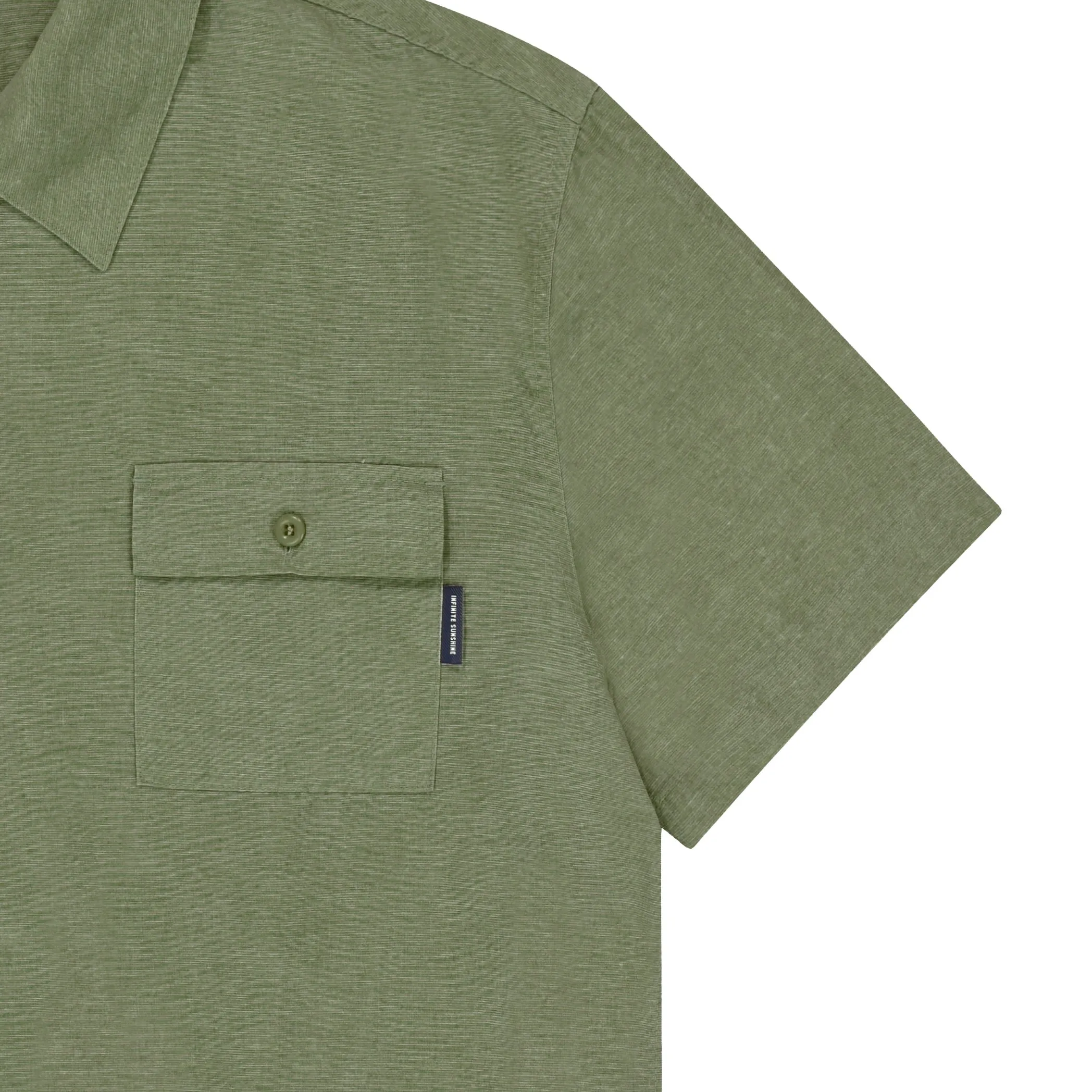 Pigment Henley Neck Half Shirt (Khaki) sold by Kappy product image thumbnail 4
