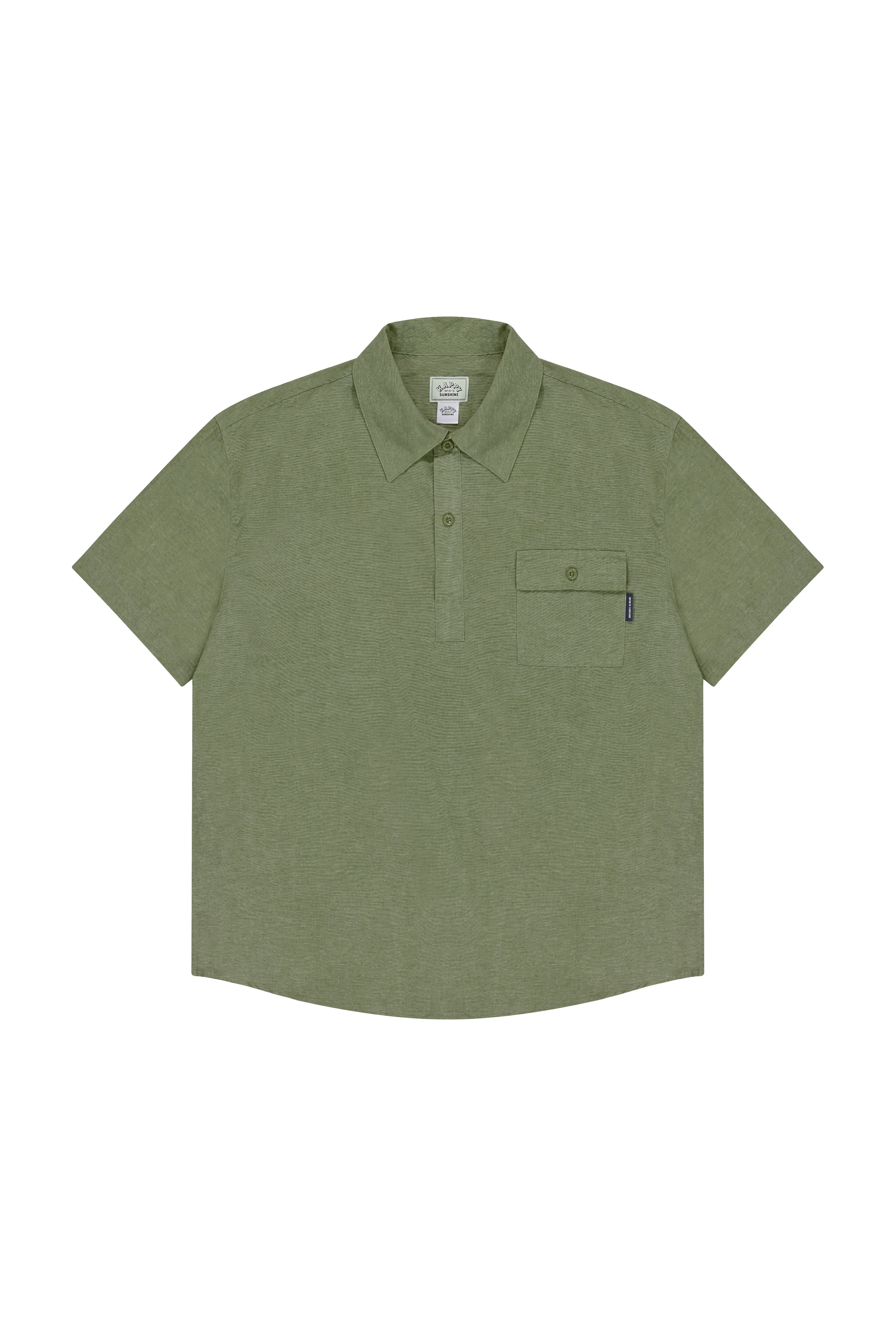 Pigment Henley Neck Half Shirt (Khaki) sold by Kappy