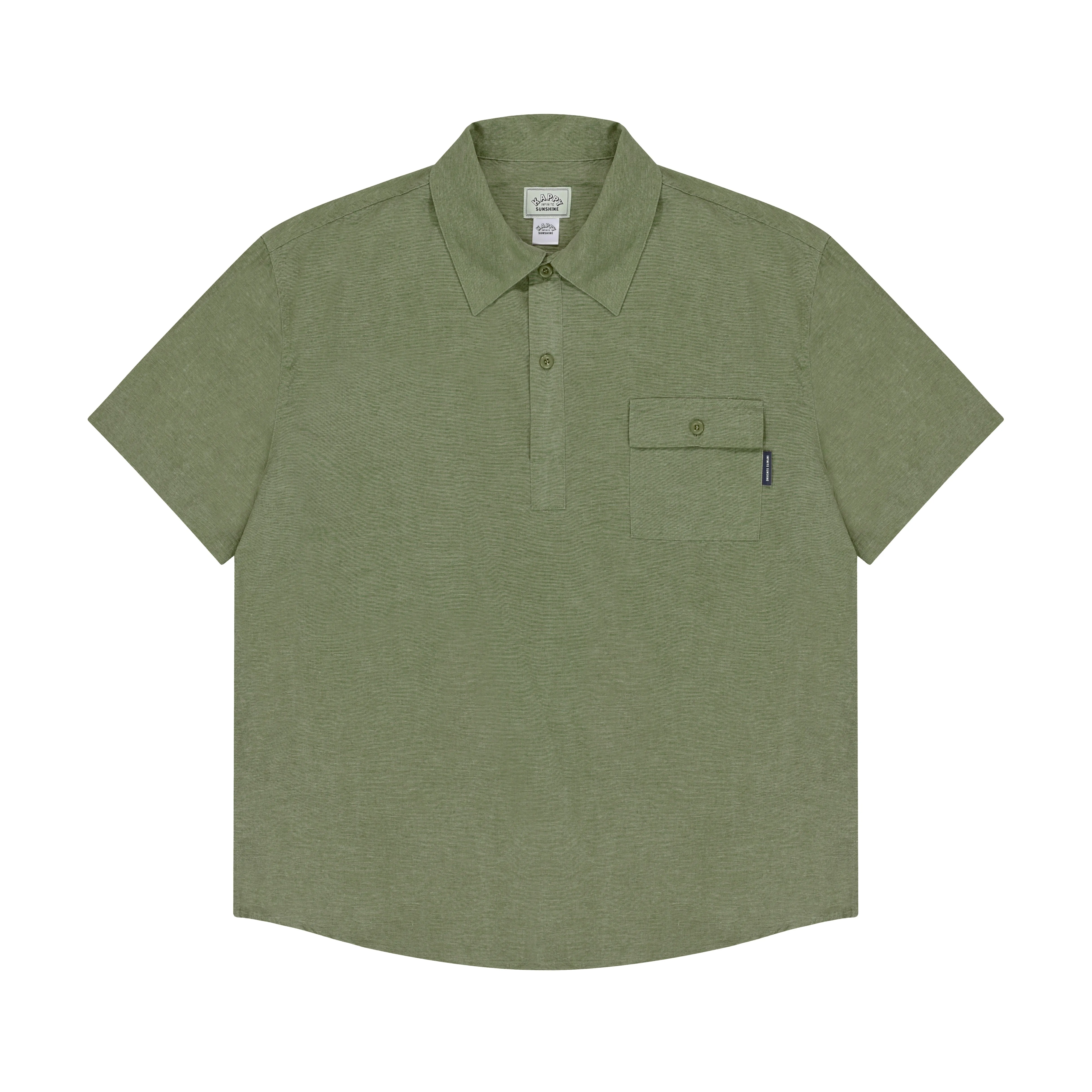 Pigment Henley Neck Half Shirt (Khaki) sold by Kappy product image thumbnail 3