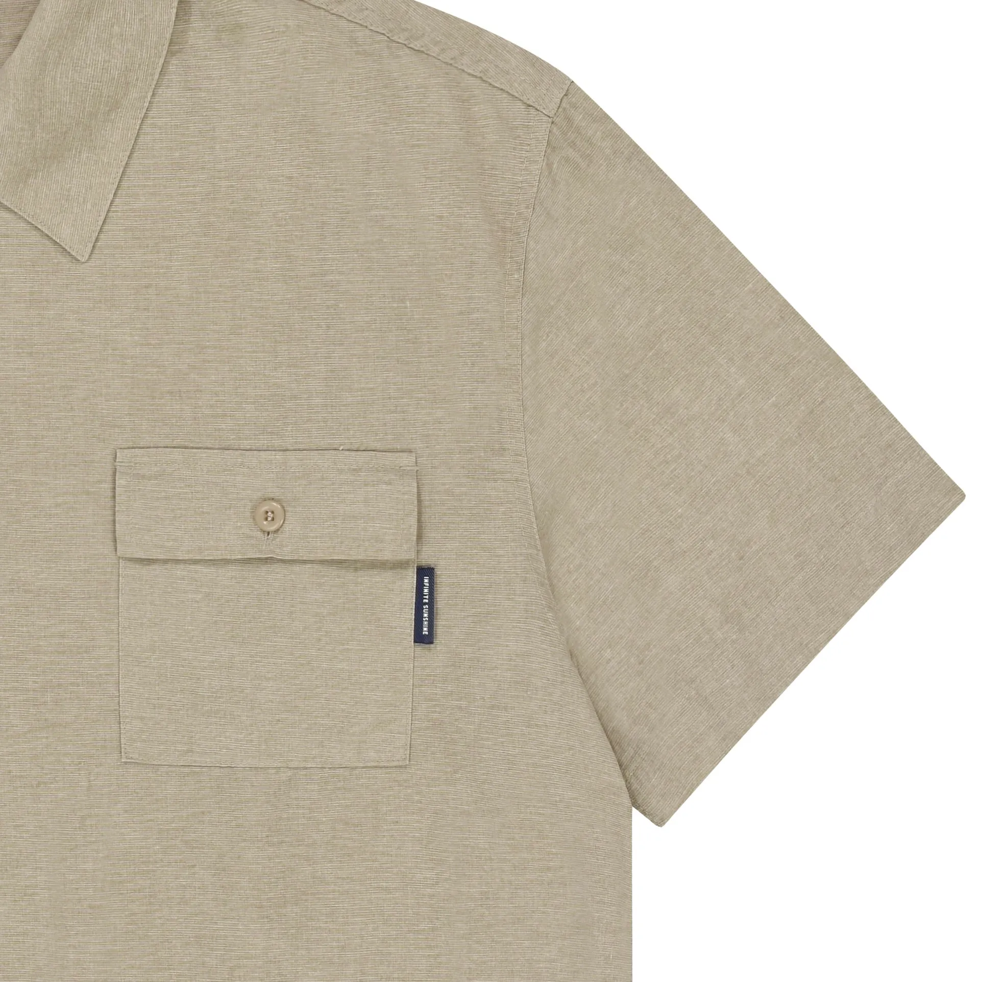 Pigment Henley Neck Half Shirt (Beige) sold by Kappy product image thumbnail 5