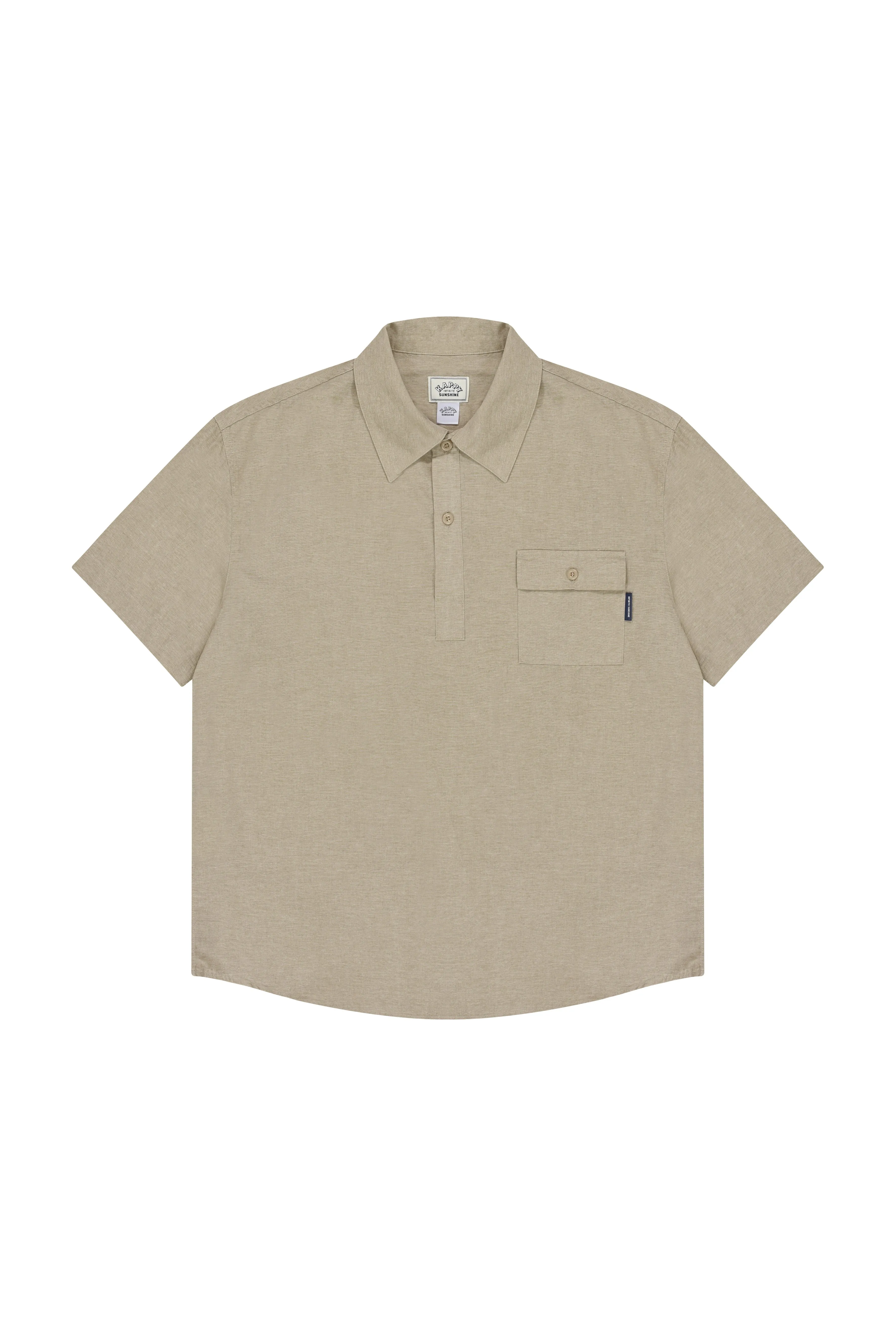 Pigment Henley Neck Half Shirt (Beige) sold by Kappy
