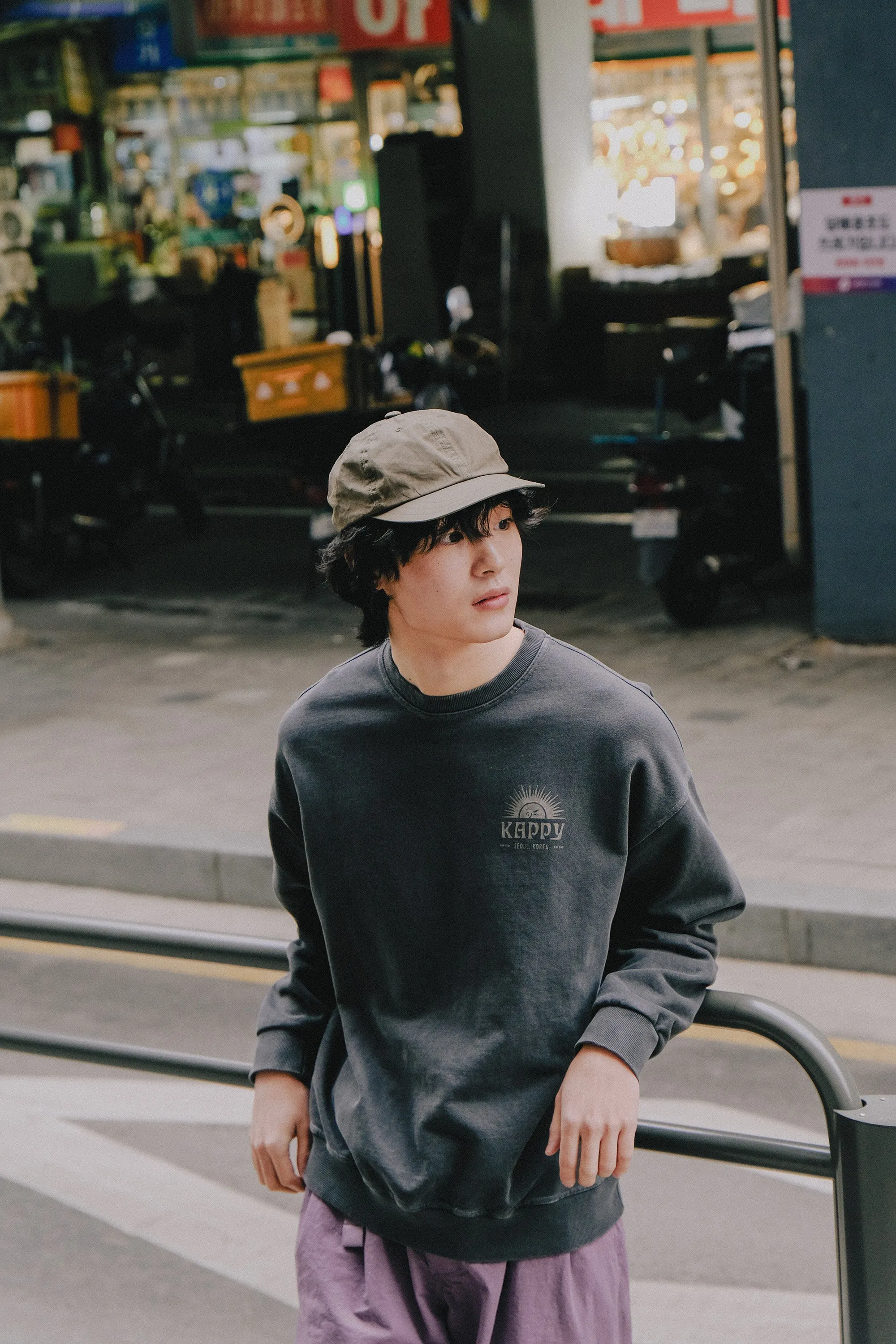 Sunny Wink Pigment Sweatshirt (Charcoal) sold by Kappy product image thumbnail 2