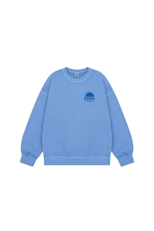 Sunny wink Pigment Sweatshirt (Sky Blue) made by Kappy