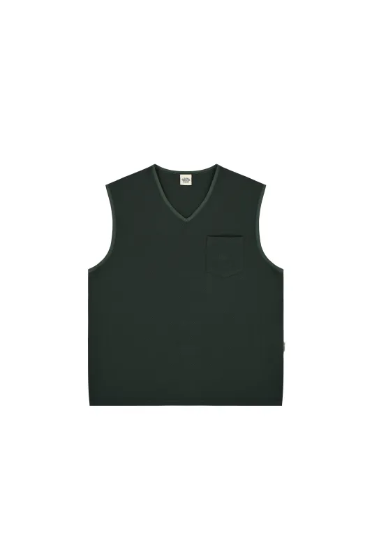 Woven Cotton Vest (Green) made by Kappy