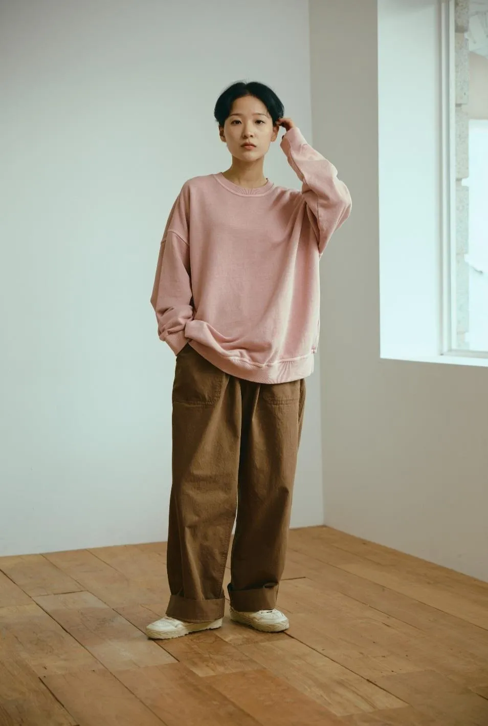 One Tuck Wide Fatigue Pants (Brown) sold by Kappy product image thumbnail 2