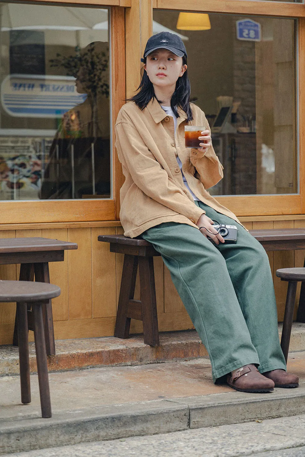 Two Tuck Wide Kation Pants (Khaki) sold by Kappy product image thumbnail 4