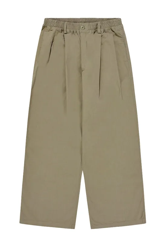 Two Tuck Wide CN Pants (Beige) made by Kappy