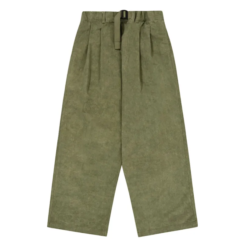 Pigment Two Tuck Wide Pants (Khaki) made by Kappy