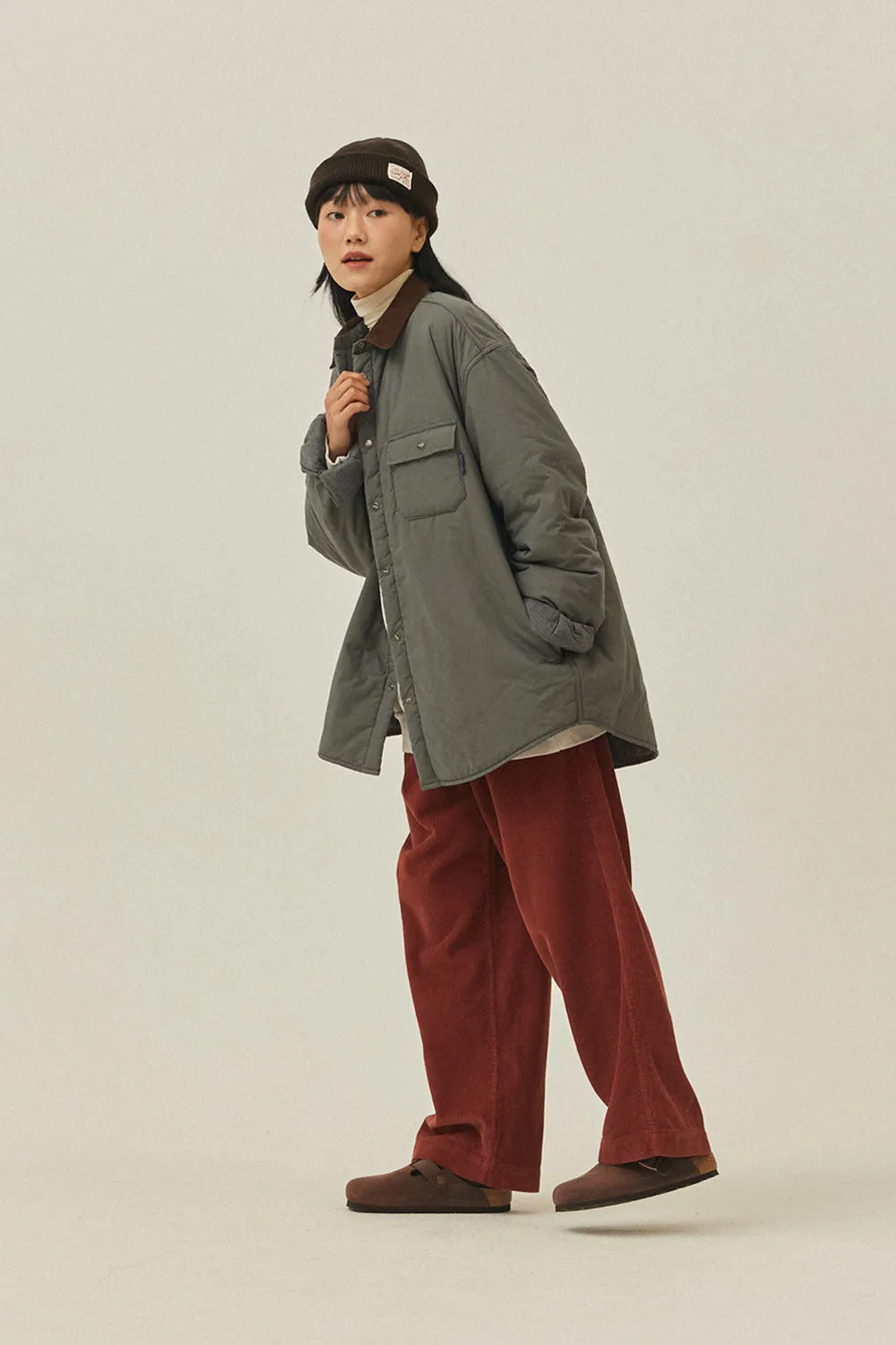 One Tuck Fatigue Corduroy Pants (Vintage Red) sold by Kappy product image thumbnail 3