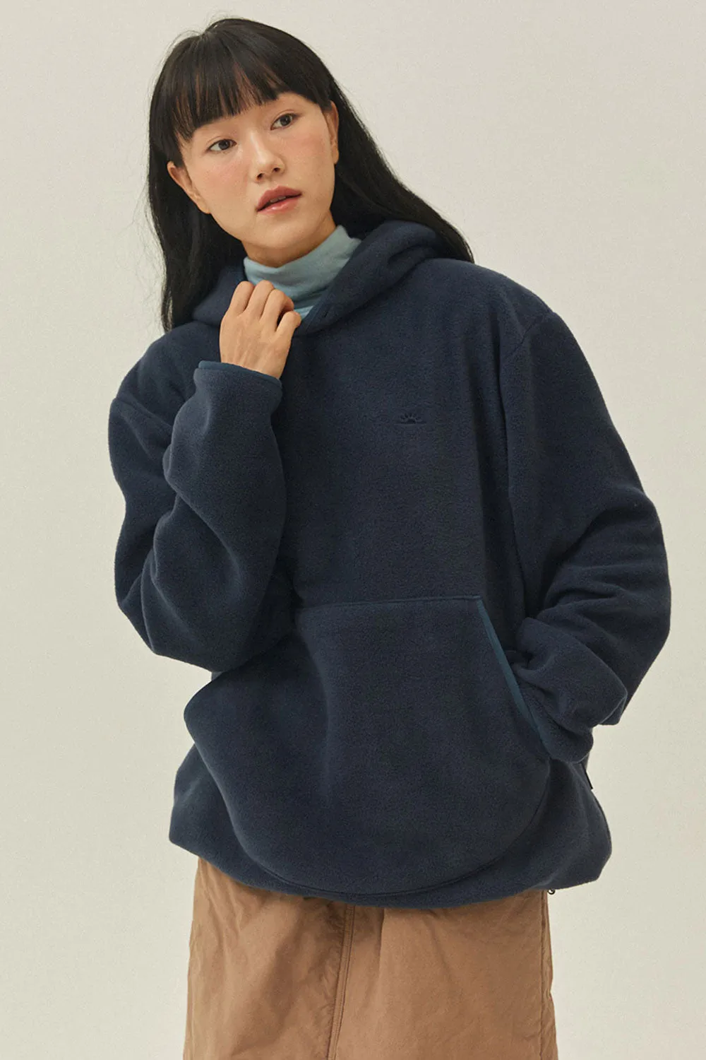 Sunrise Fleece Button Hoodie (Navy) sold by Kappy product image thumbnail 2