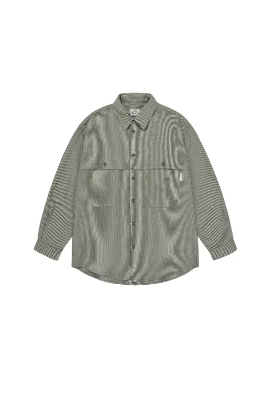 Stripe Pocket Work Shirt (Khaki) made by Kappy