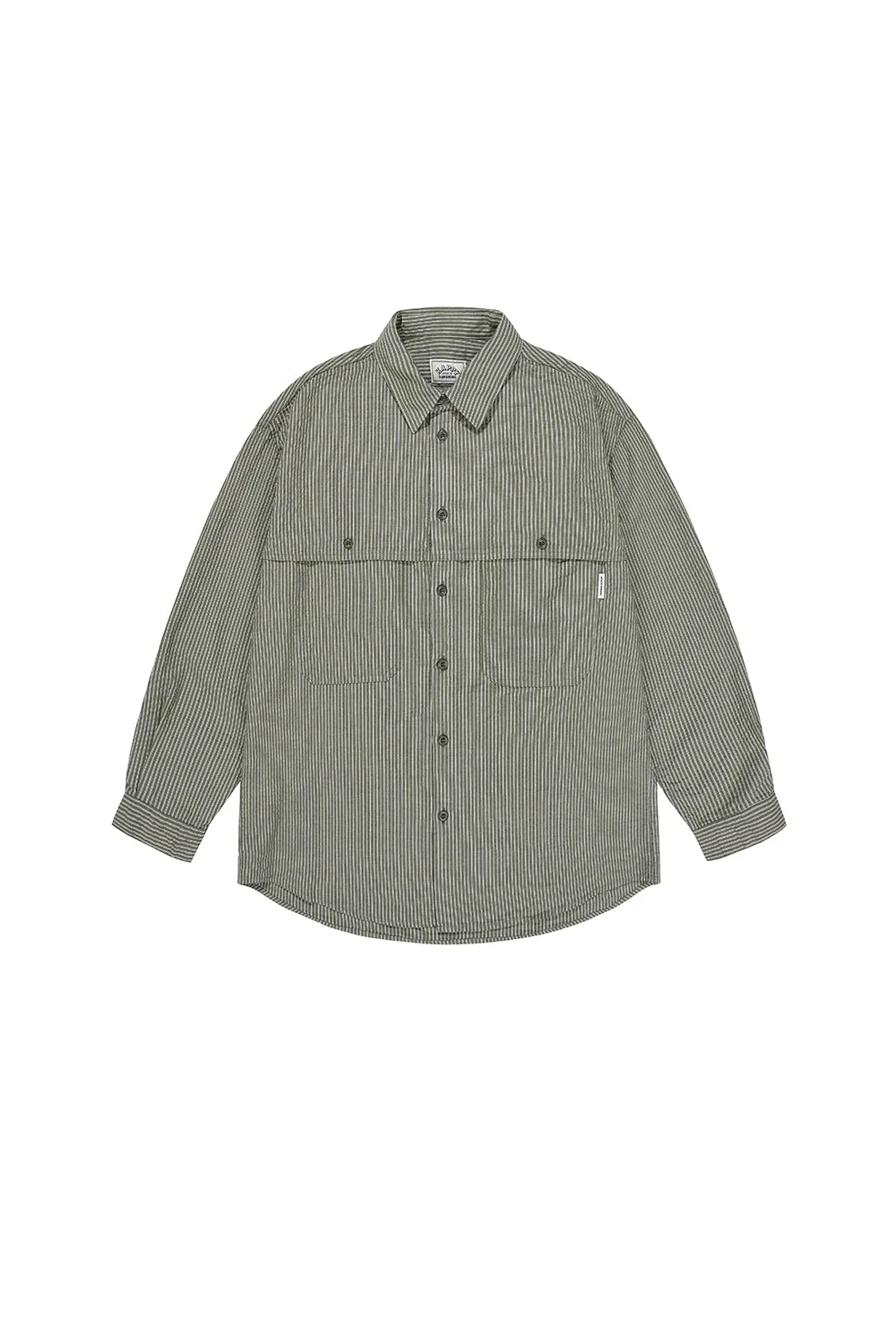 Stripe Pocket Work Shirt (Khaki) sold by Kappy