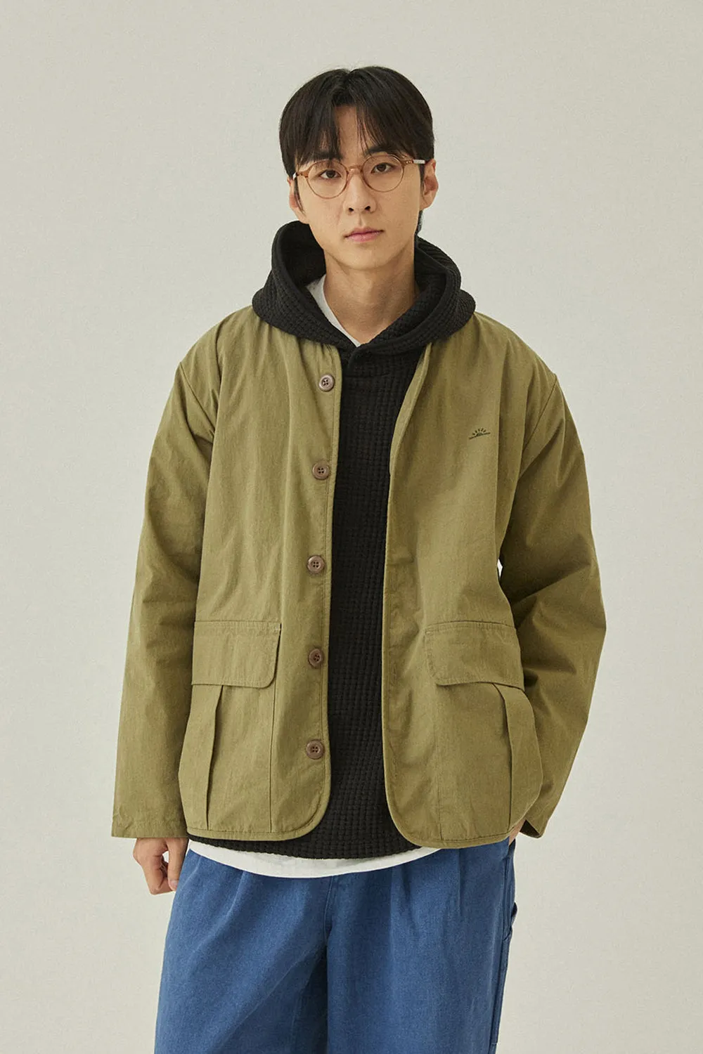 Reversible Utility Round Jacket (Khaki) sold by Kappy product image thumbnail 2