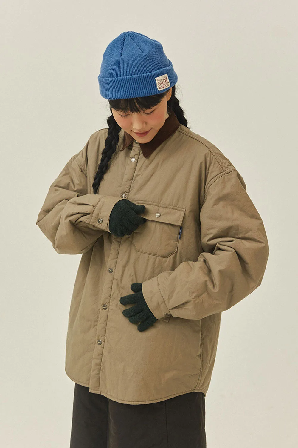 Padding Shirt Jacket (Beige) sold by Kappy product image thumbnail 5