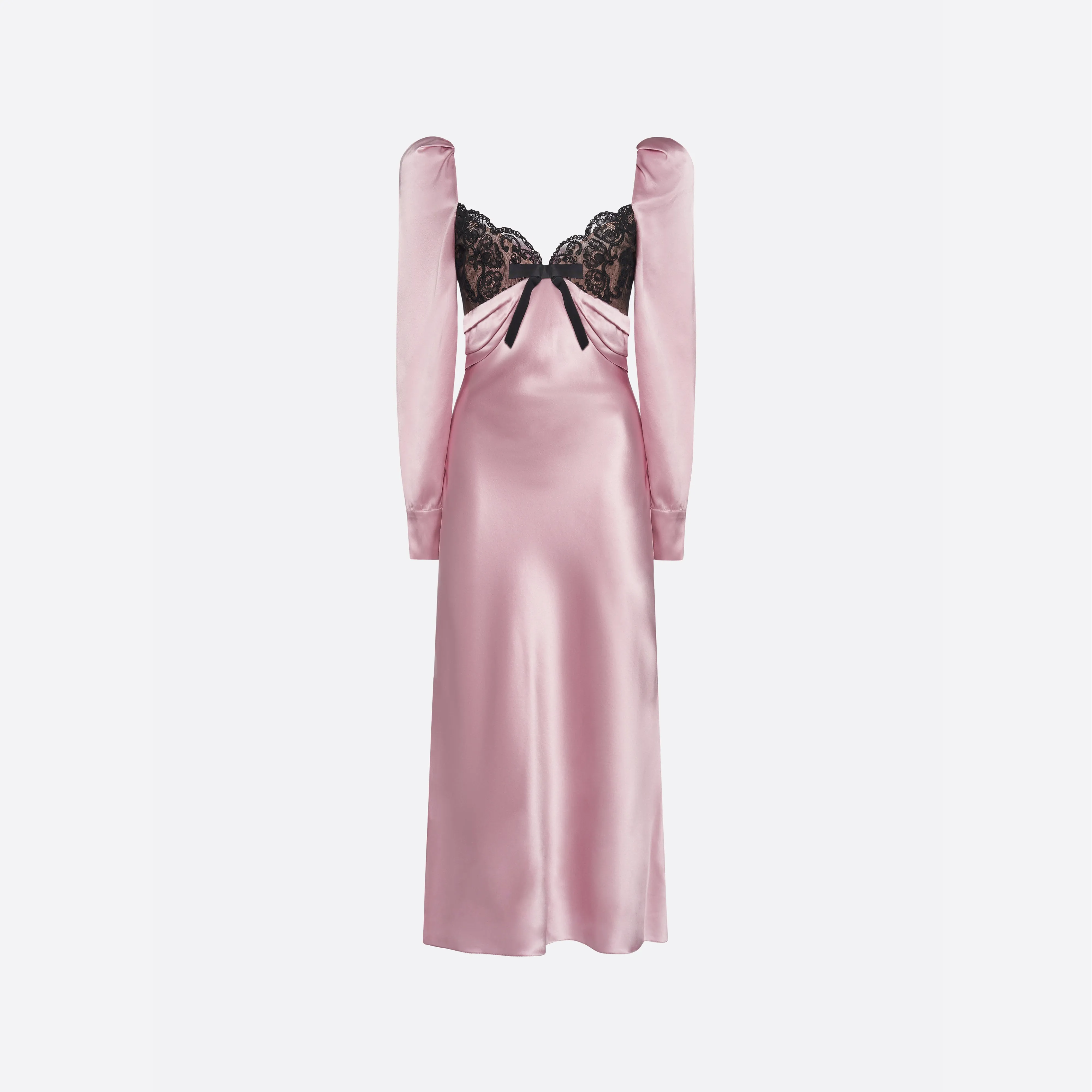 SILK SATIN MIDI DRESS WITH BOW sold by Alessandra Rich