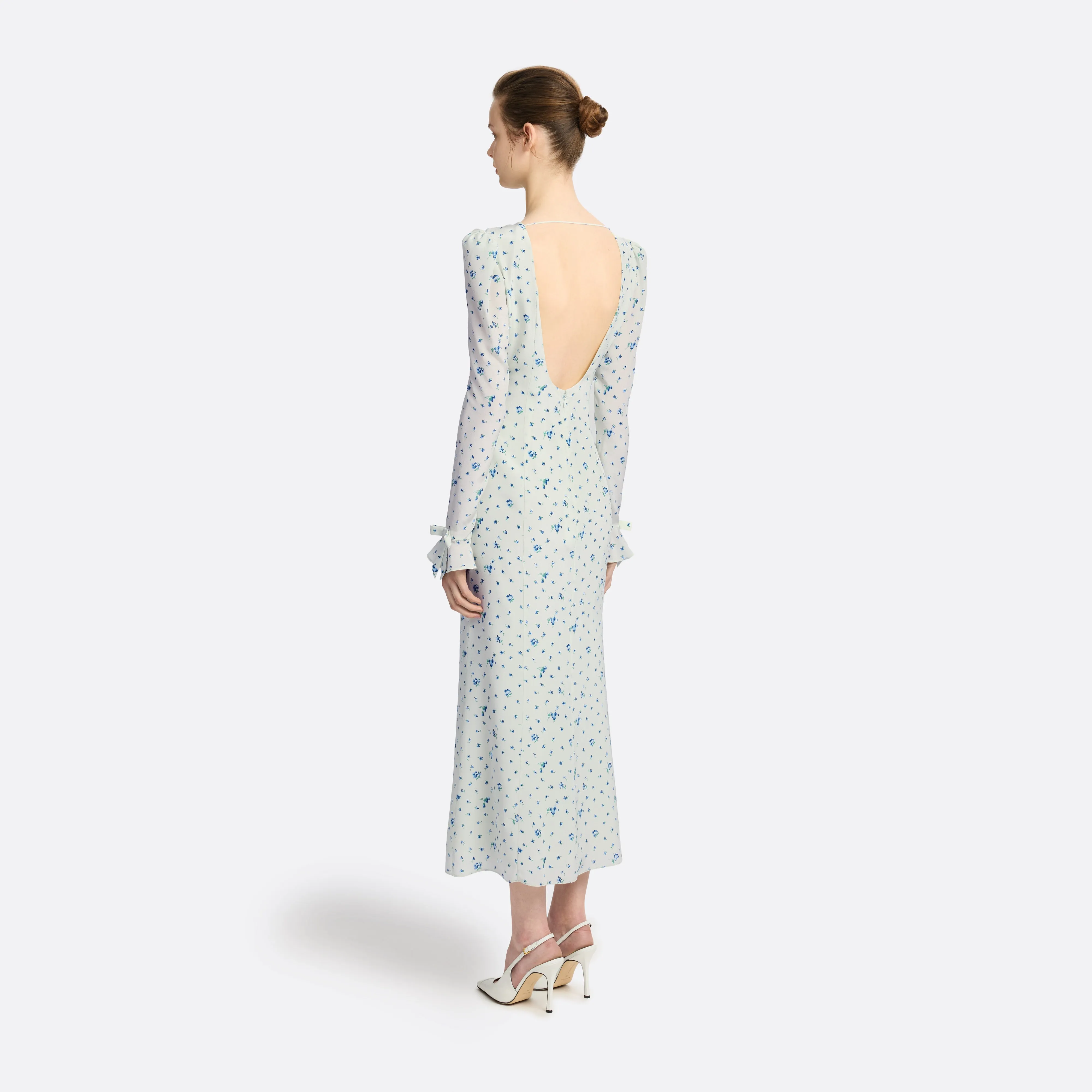 SILK OPEN BACK MIDI DRESS sold by Alessandra Rich product image thumbnail 4