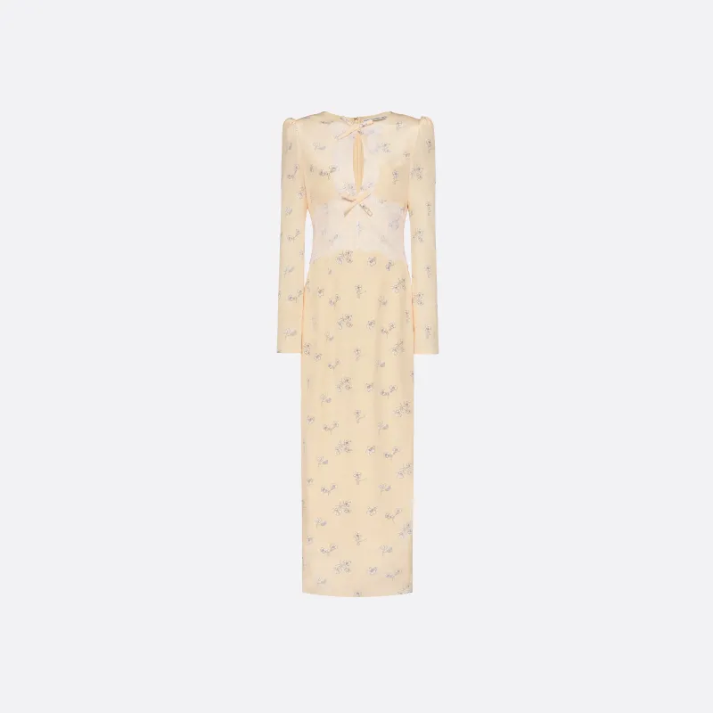 SILK MIDI DRESS WITH LACE DETAIL made by Alessandra Rich