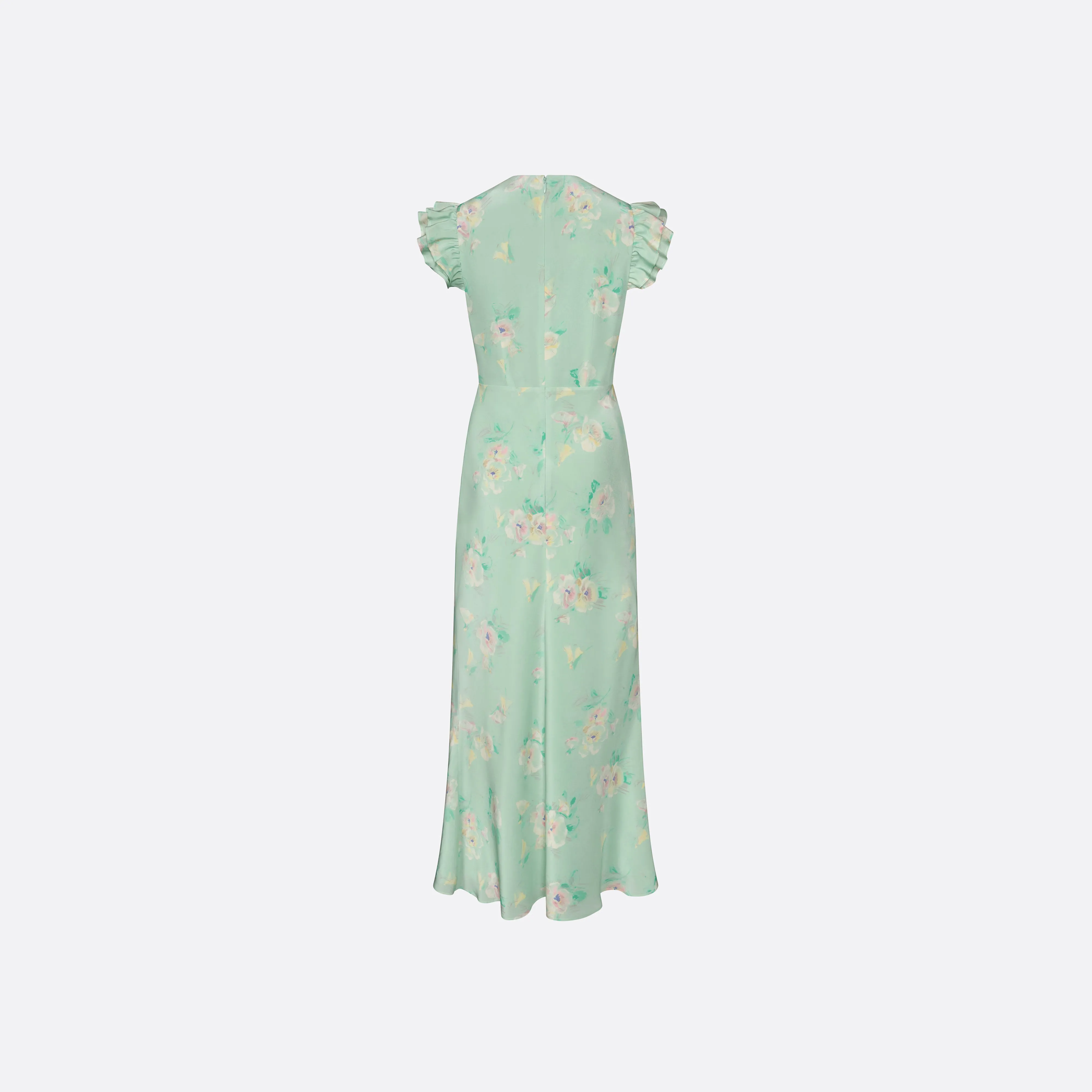 SILK MIDI DRESS WITH RUFFLE SLEEVES sold by Alessandra Rich product image thumbnail 5
