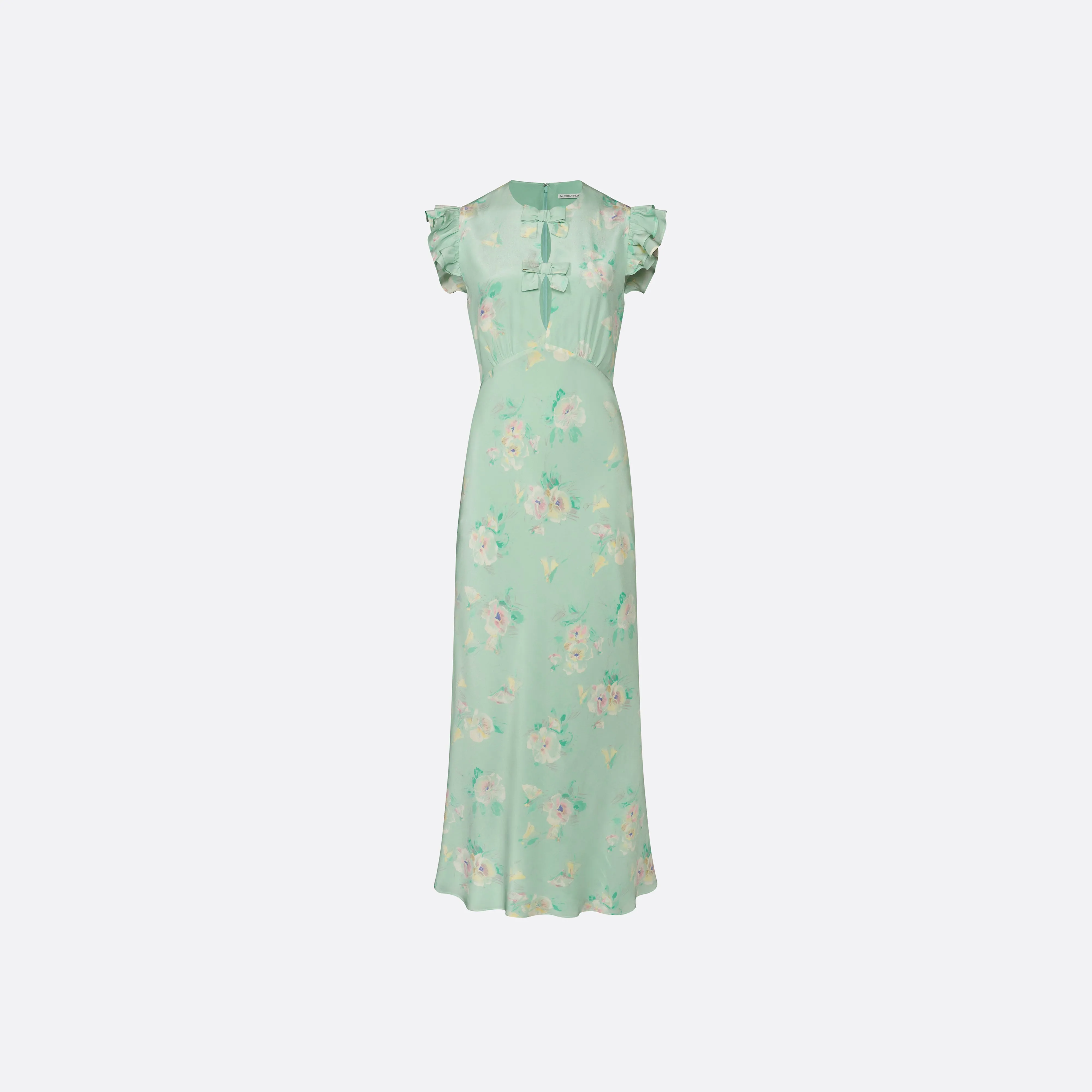 SILK MIDI DRESS WITH RUFFLE SLEEVES sold by Alessandra Rich