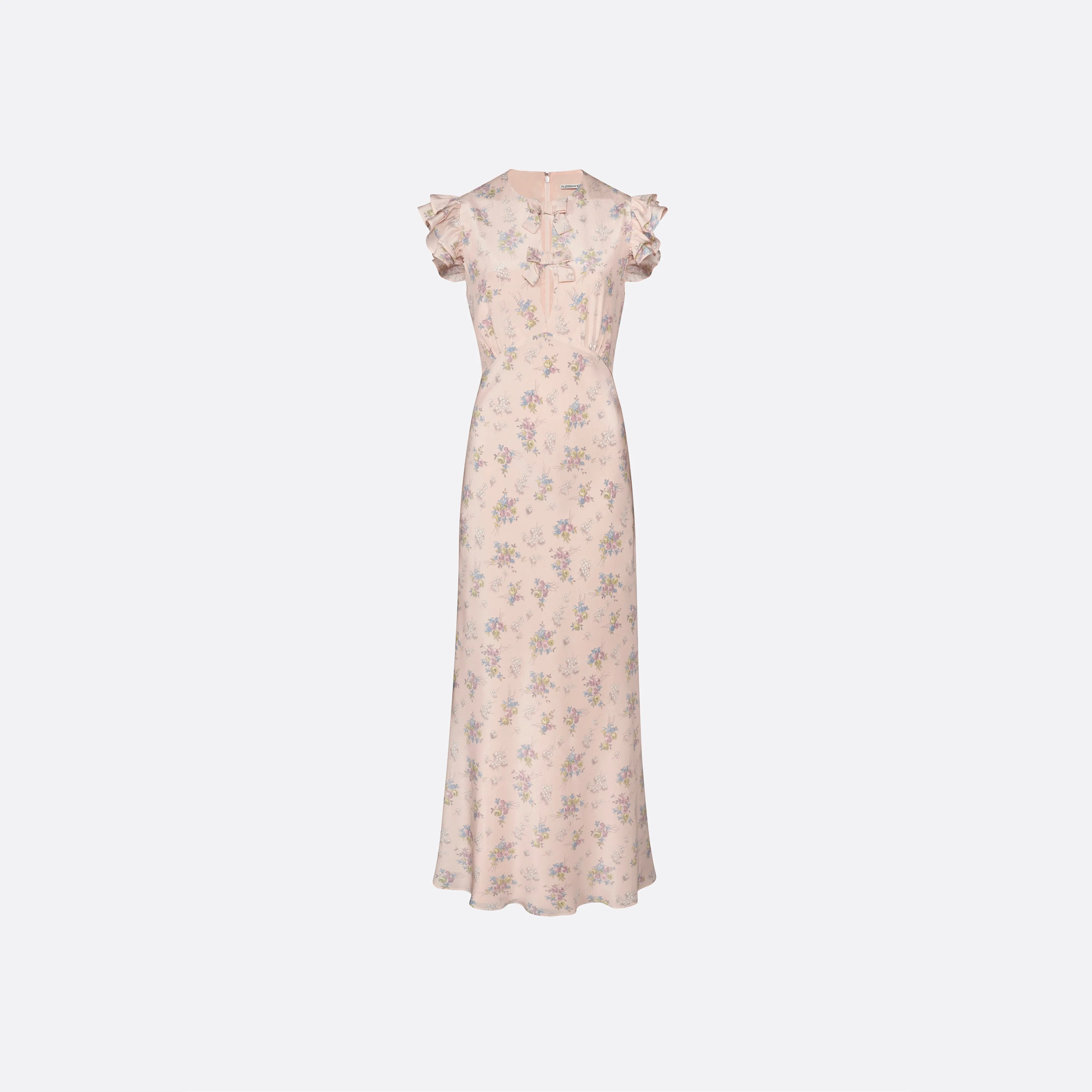 SILK MIDI DRESS WITH RUFFLE SLEEVES sold by Alessandra Rich
