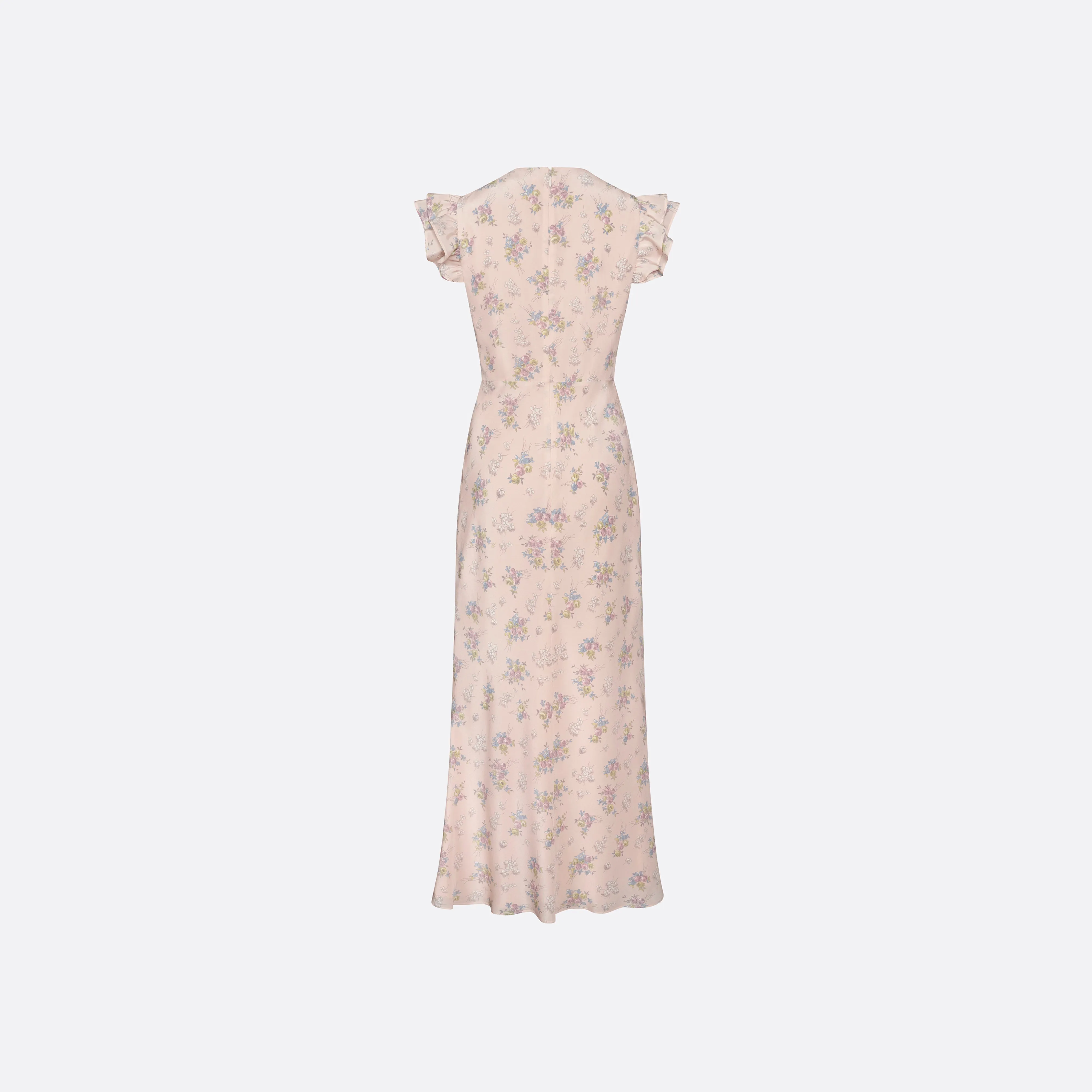 SILK MIDI DRESS WITH RUFFLE SLEEVES sold by Alessandra Rich product image thumbnail 5