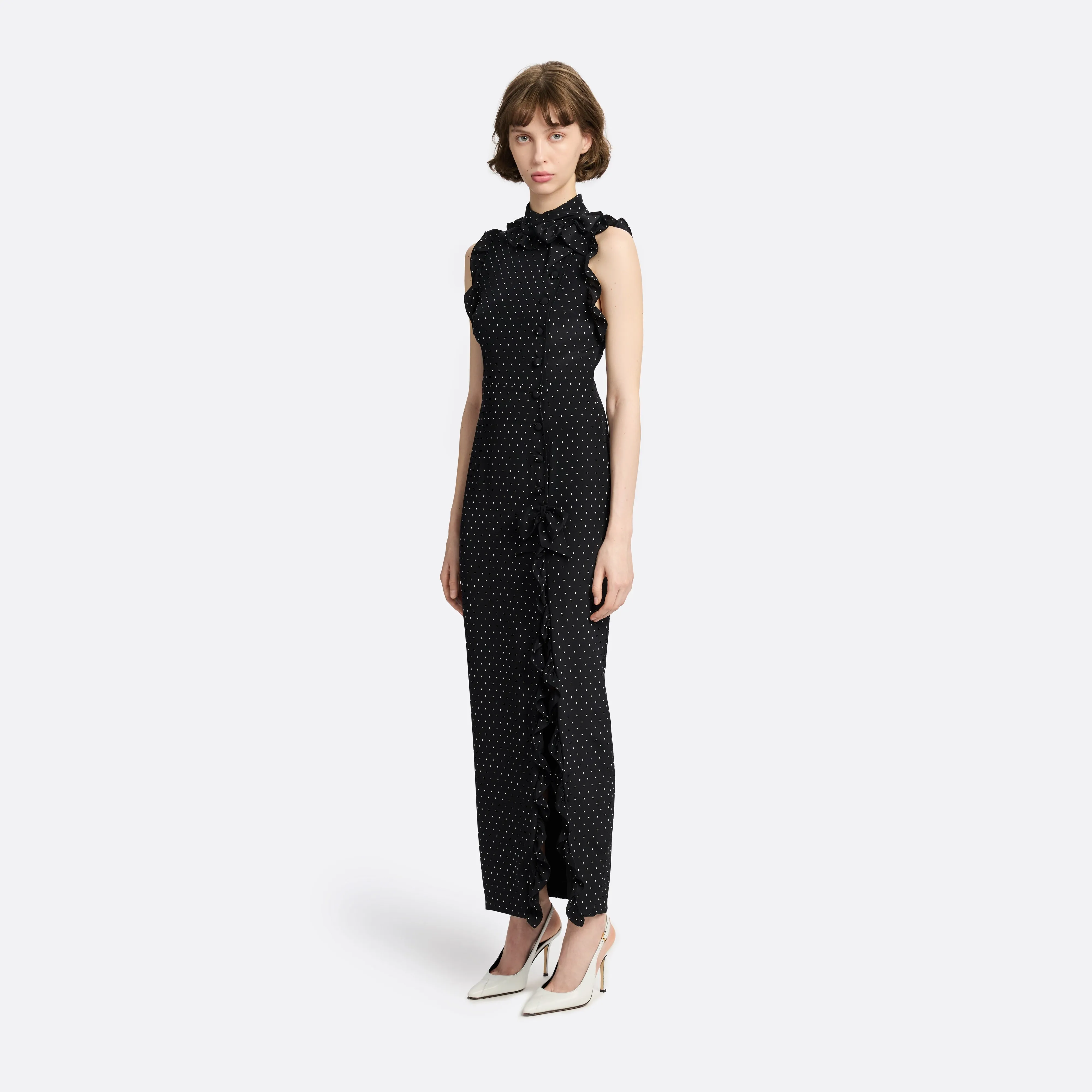 SILK HIGH NECK MIDI DRESS sold by Alessandra Rich product image thumbnail 2