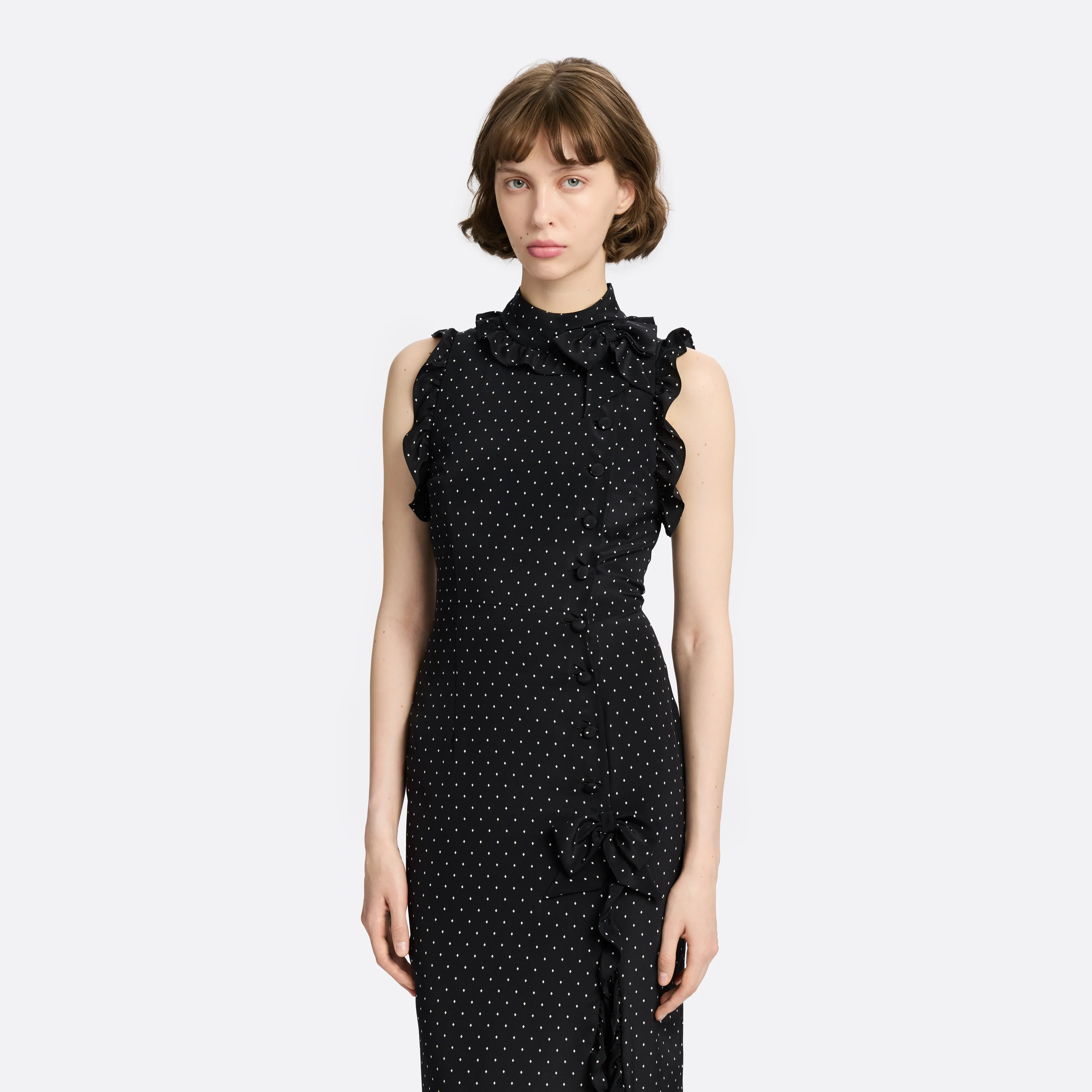 SILK HIGH NECK MIDI DRESS sold by Alessandra Rich product image thumbnail 3