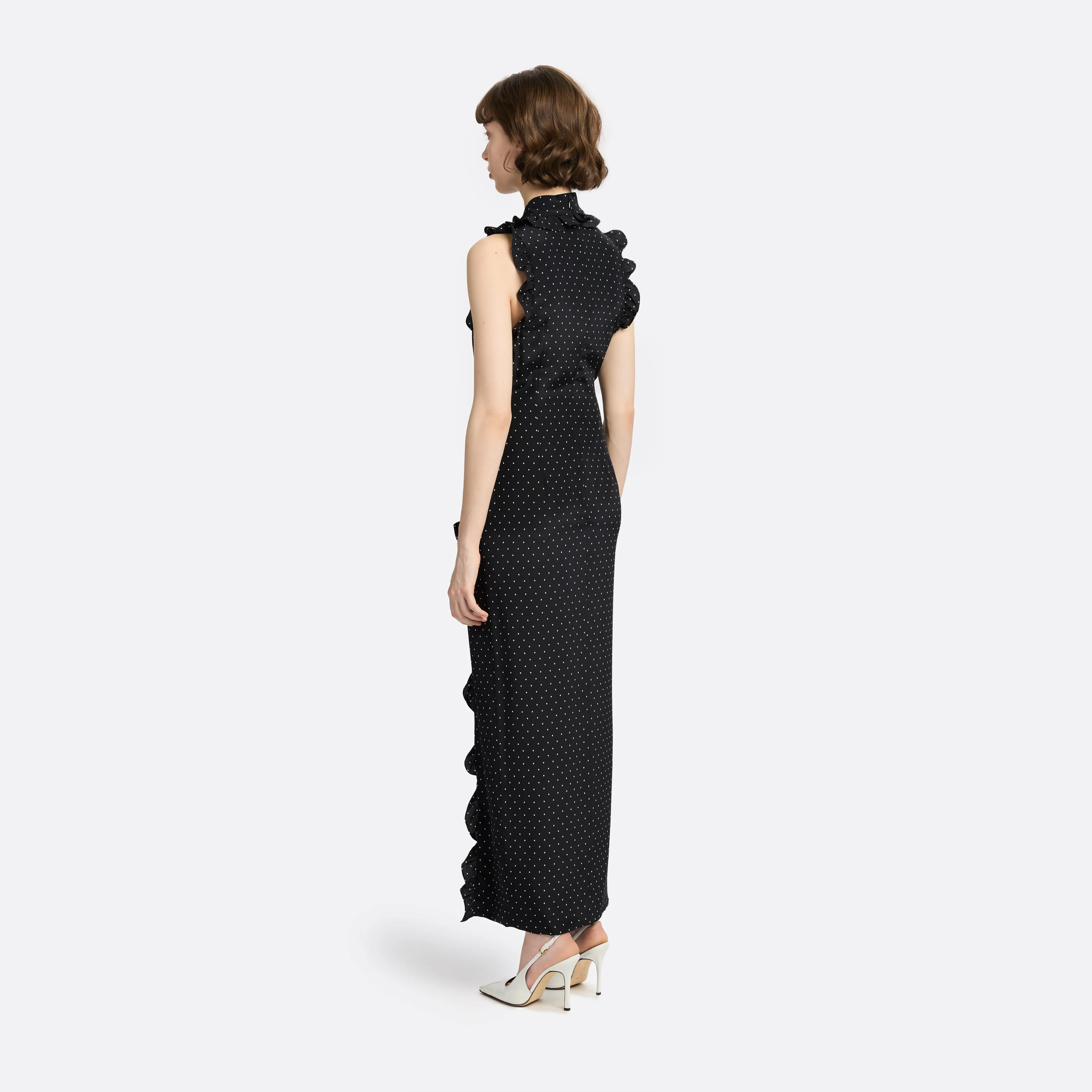 SILK HIGH NECK MIDI DRESS sold by Alessandra Rich product image thumbnail 4