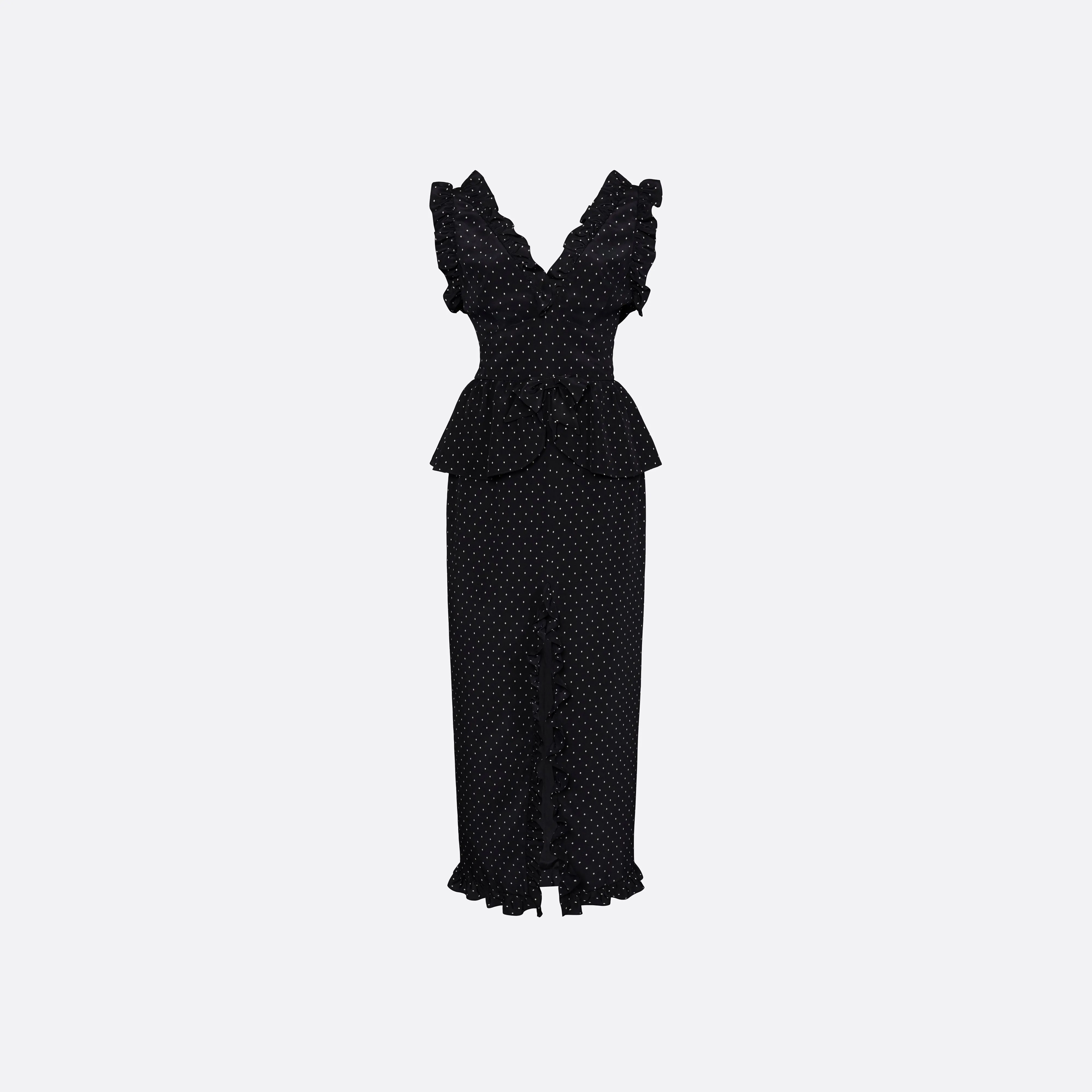 SILK PEPLUM MIDI DRESS WITH BOW sold by Alessandra Rich