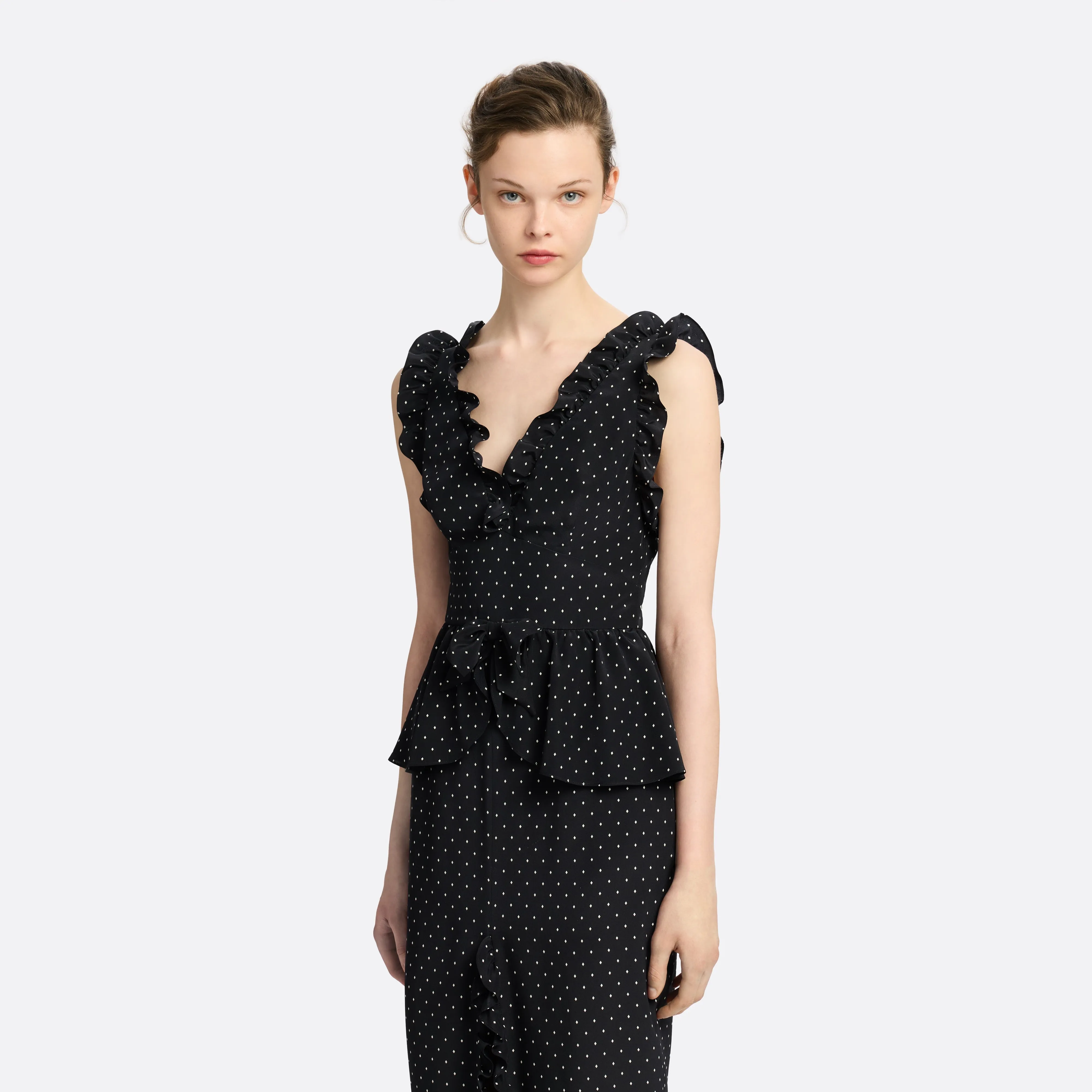 SILK PEPLUM MIDI DRESS WITH BOW sold by Alessandra Rich product image thumbnail 3