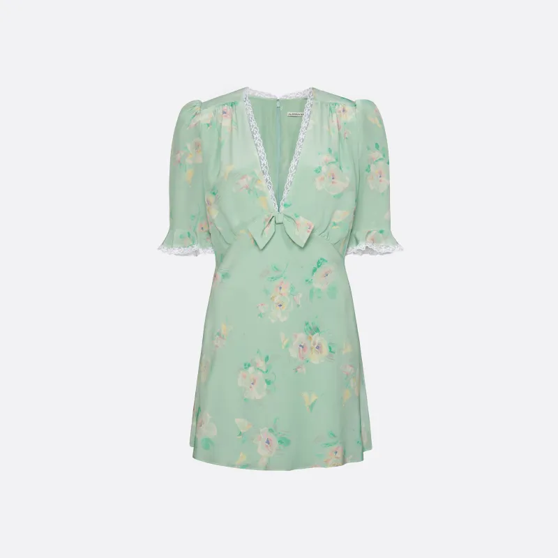 SILK MINI DRESS WITH BOW made by Alessandra Rich