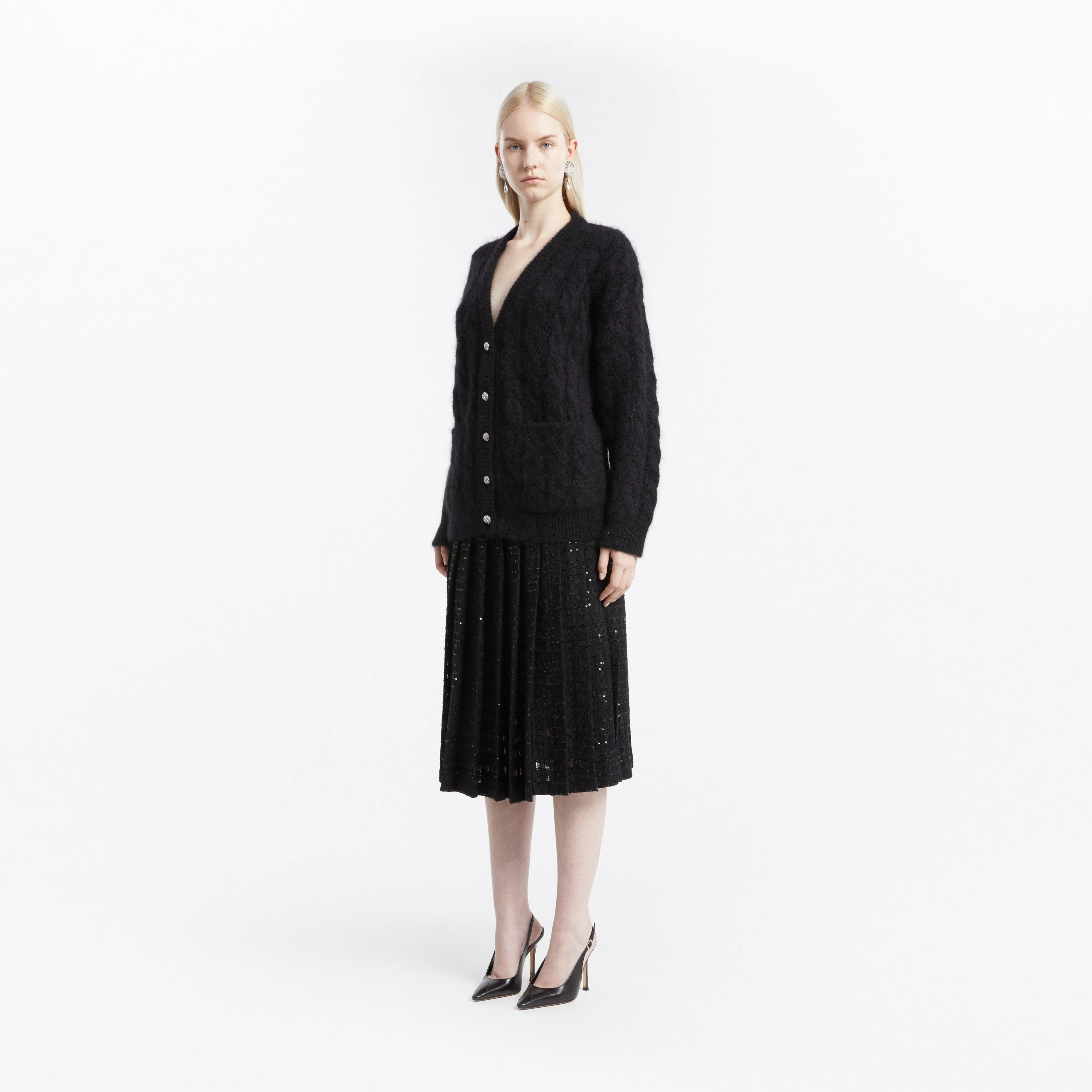 MOHAIR SEQUIN OVERSIZED CARDIGAN sold by Alessandra Rich product image thumbnail 3