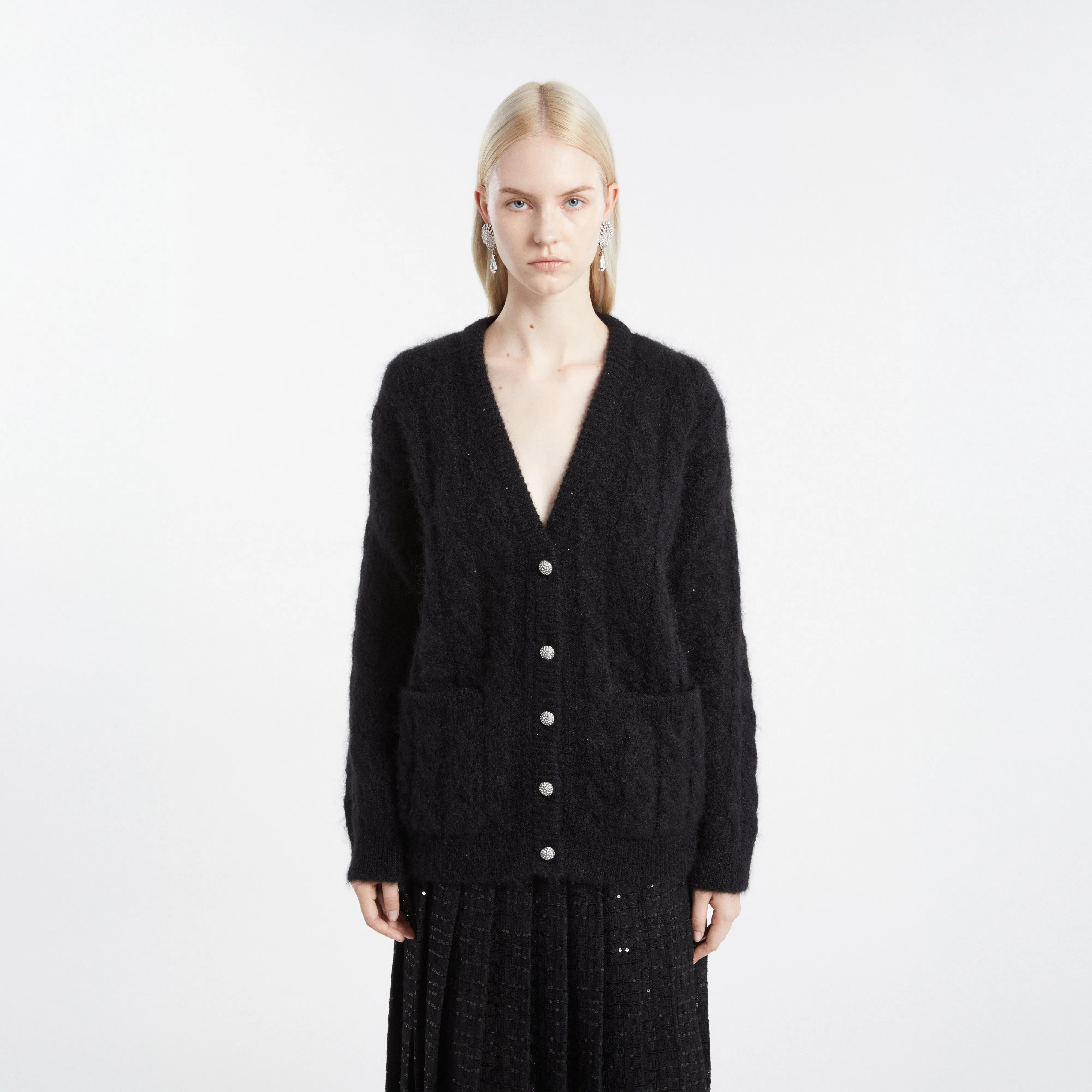 MOHAIR SEQUIN OVERSIZED CARDIGAN sold by Alessandra Rich product image thumbnail 5