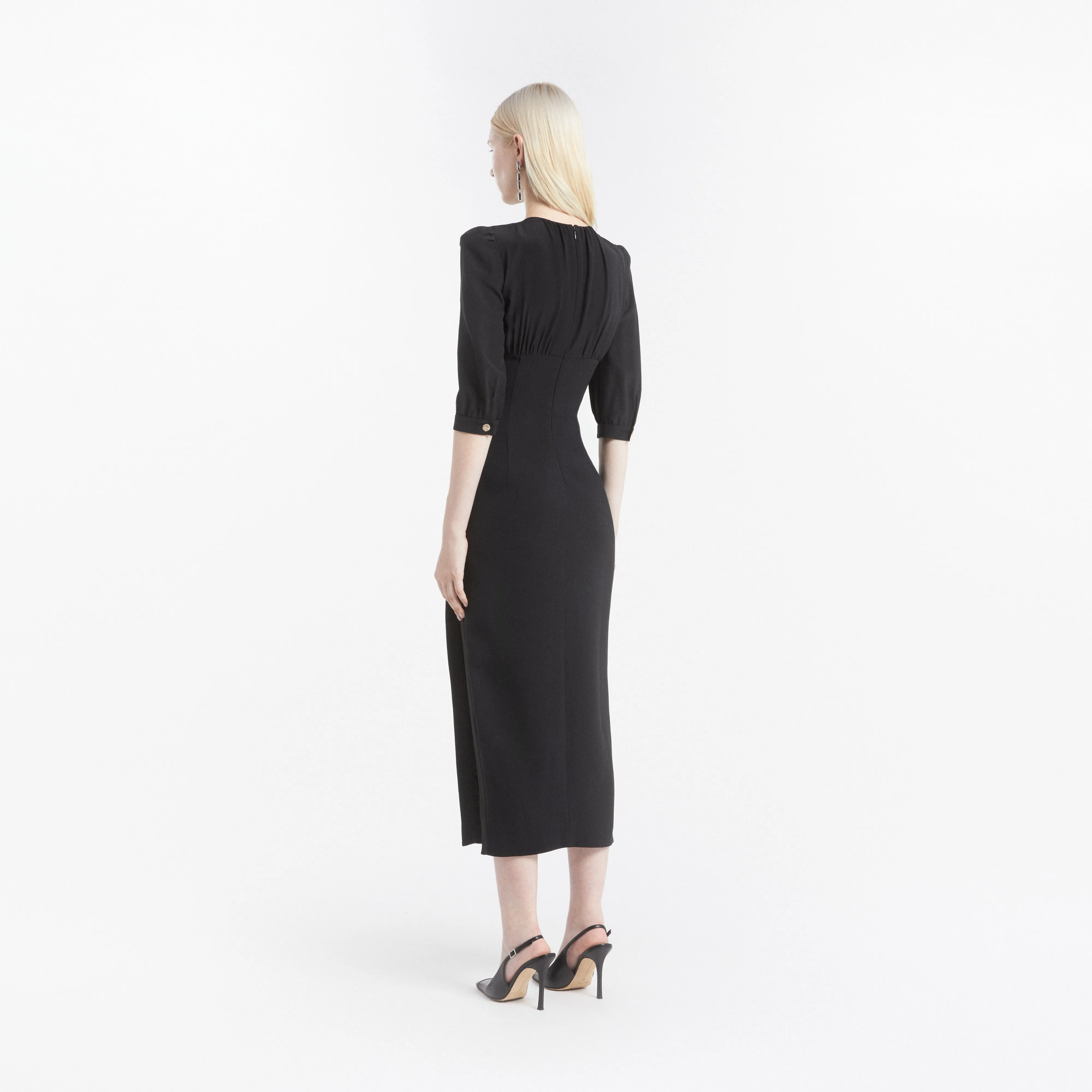 CADY MIDI DRESS WITH SPLITS sold by Alessandra Rich product image thumbnail 4