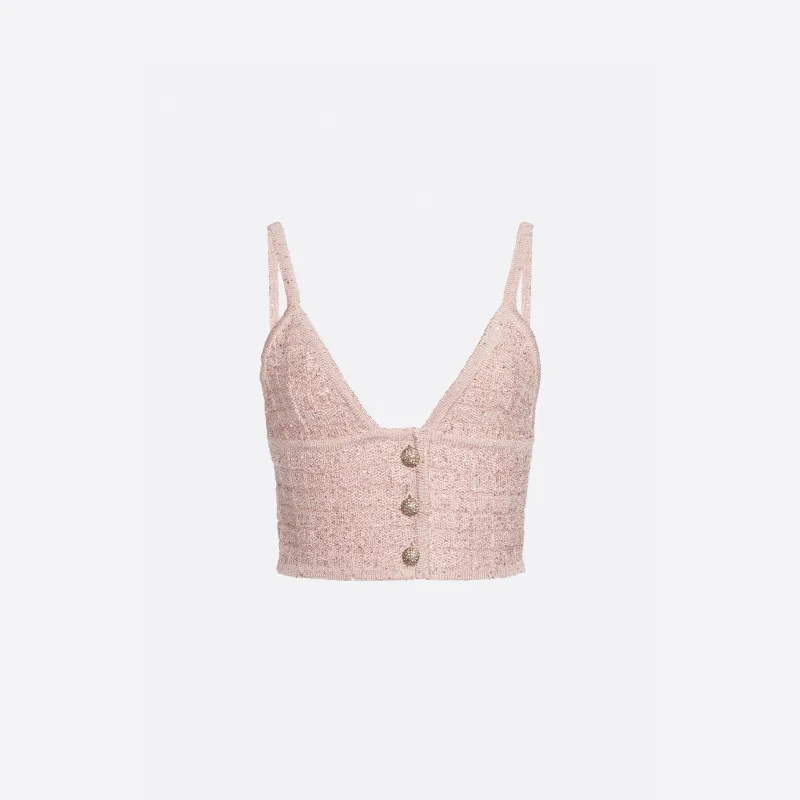 WOOL SEQUIN KNIT CROP TOP made by Alessandra Rich