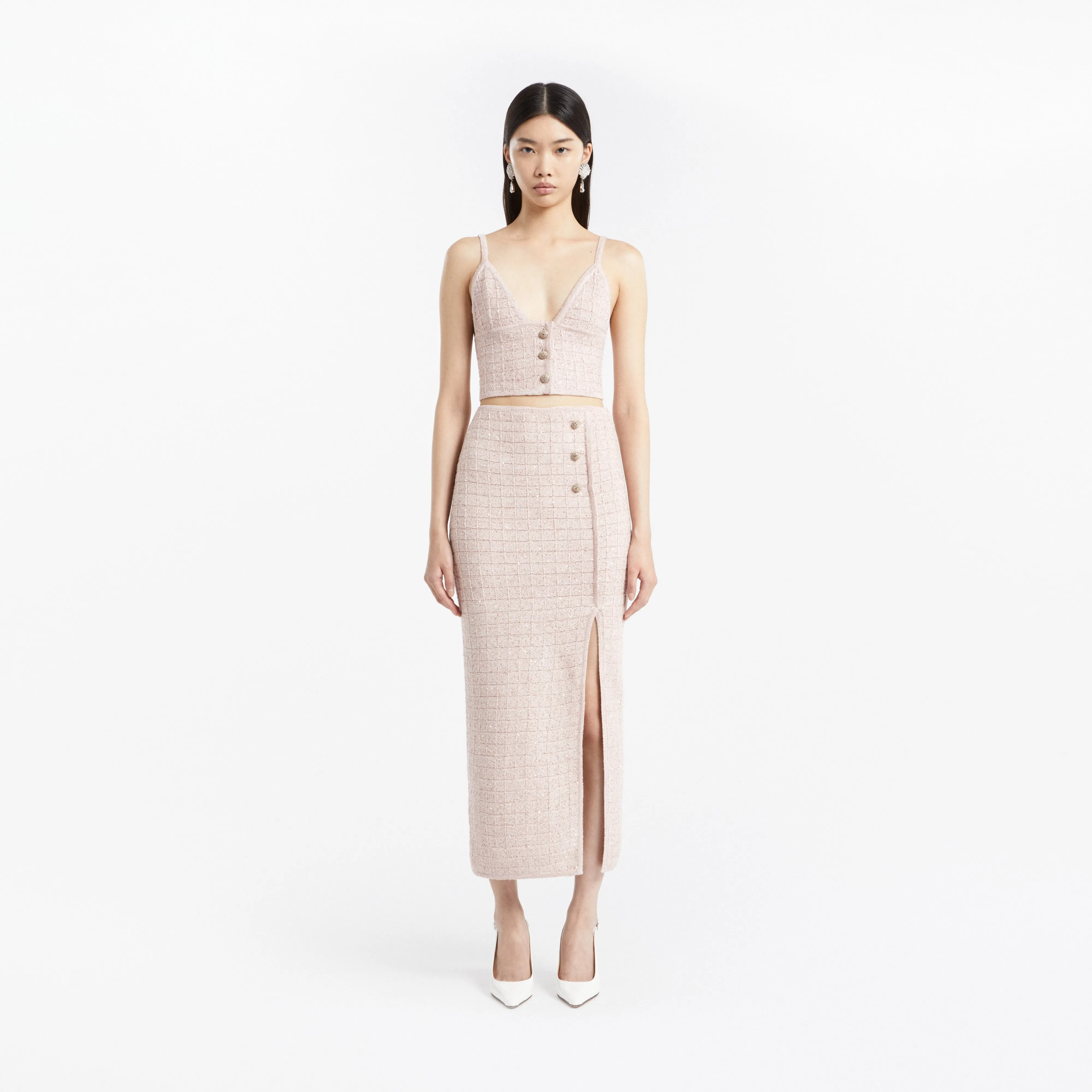 WOOL SEQUIN KNIT CROP TOP sold by Alessandra Rich product image thumbnail 3