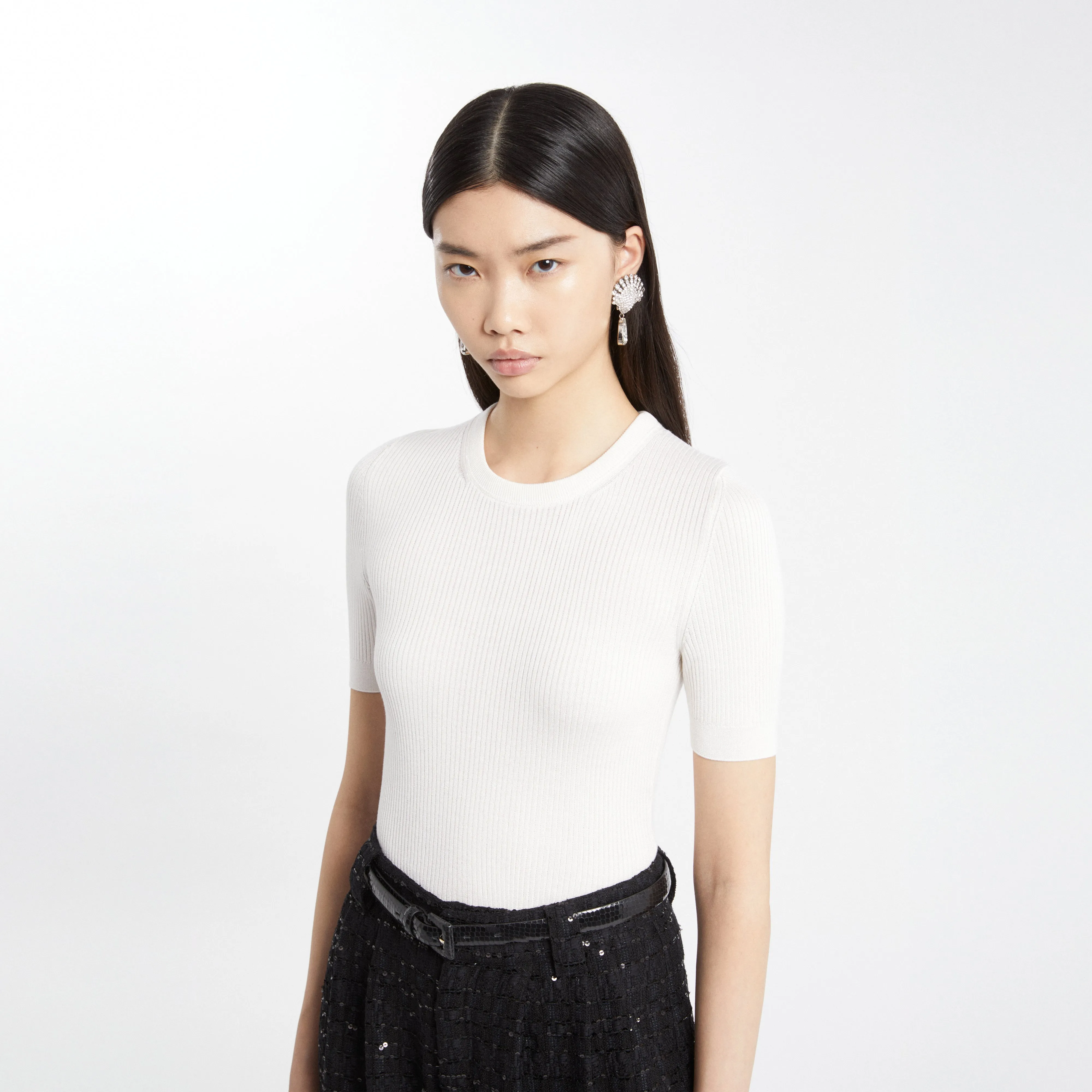 SILK KNIT T-SHIRT sold by Alessandra Rich product image thumbnail 5